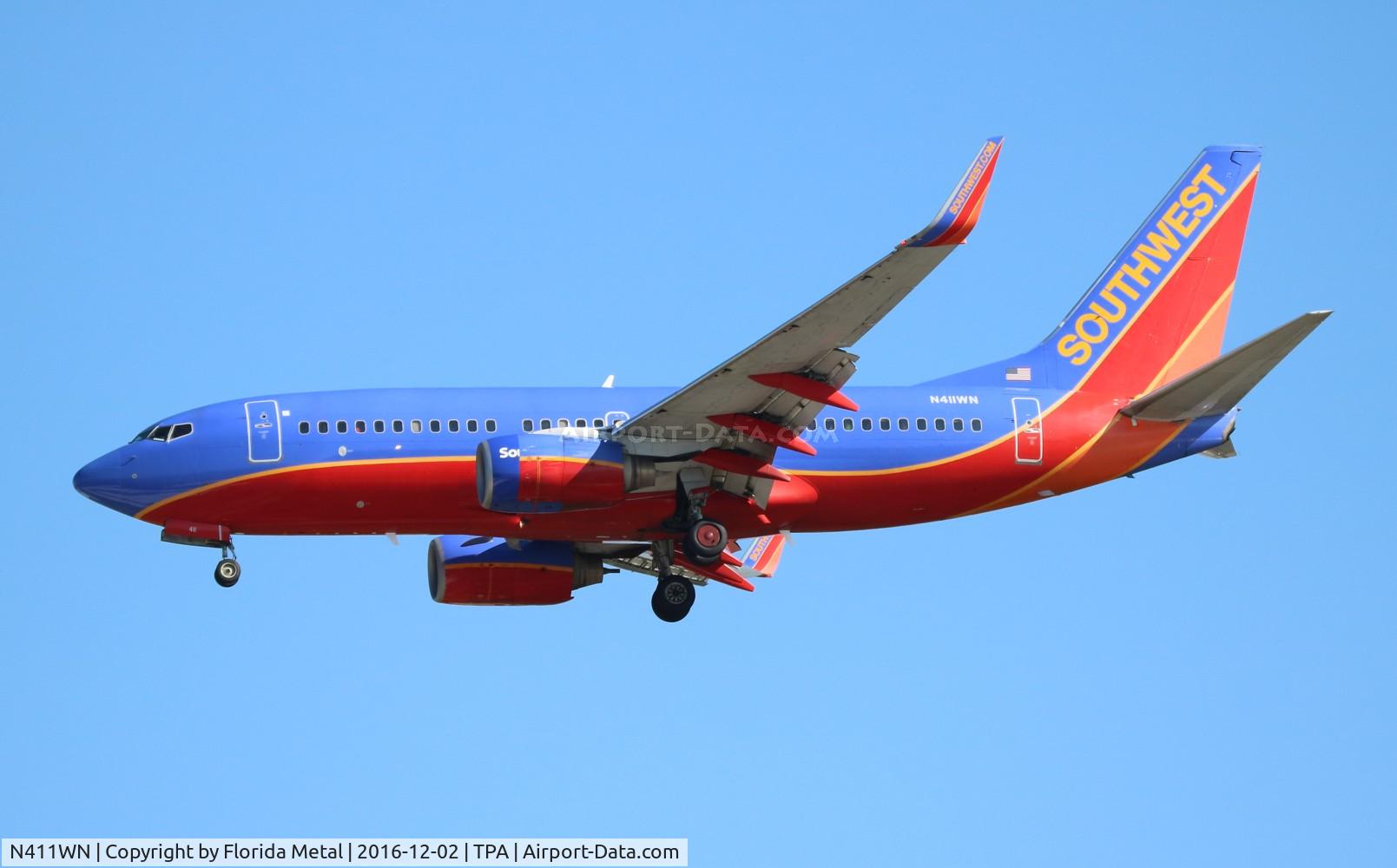 N411WN, 2001 Boeing 737-7H4 C/N 29821, Southwest