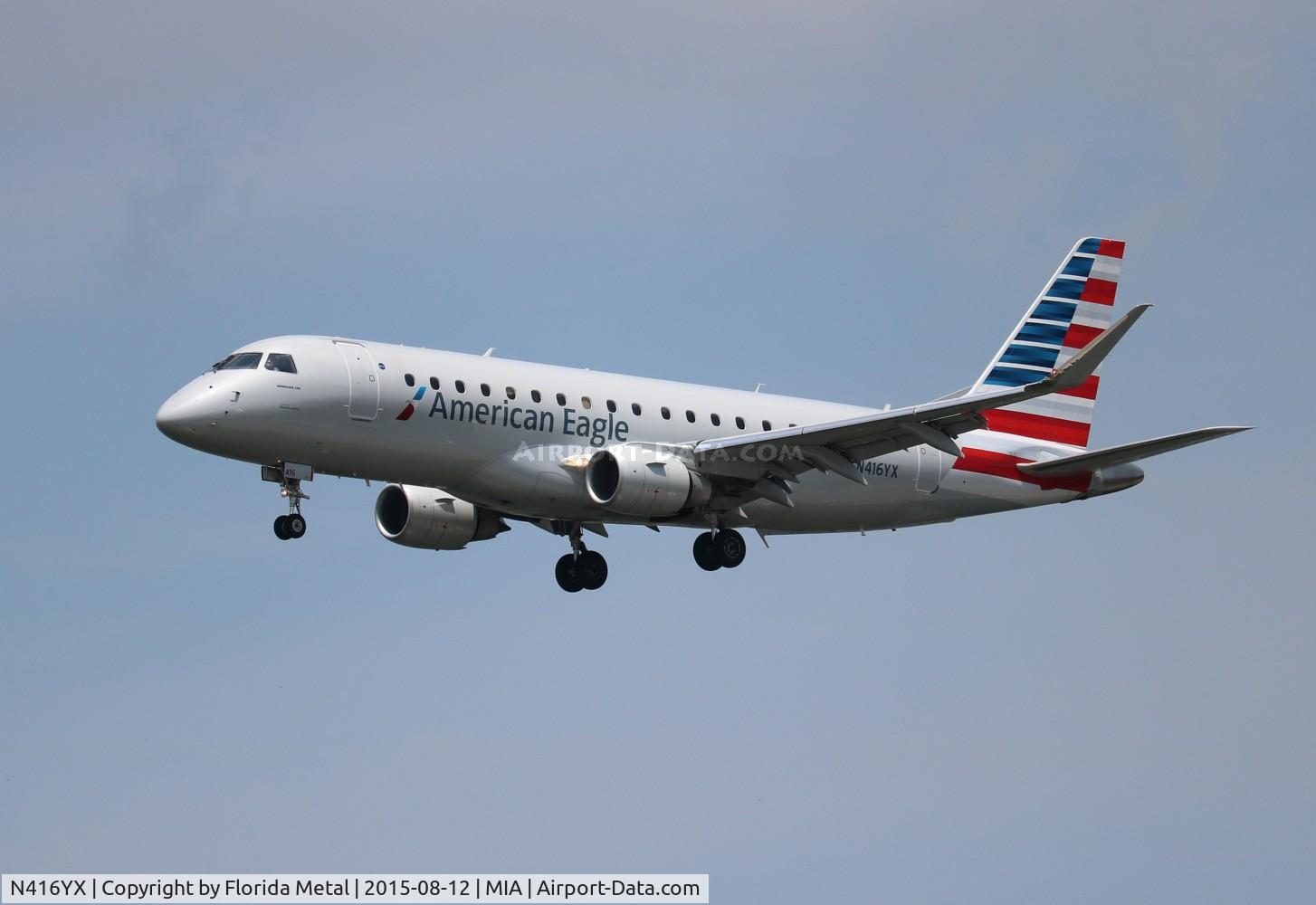 N416YX, 2013 Embraer 175LR (ERJ-170-200LR) C/N 17000381, American Eagle