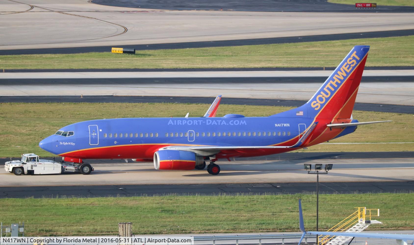 N417WN, 2001 Boeing 737-7H4 C/N 29822, Southwest