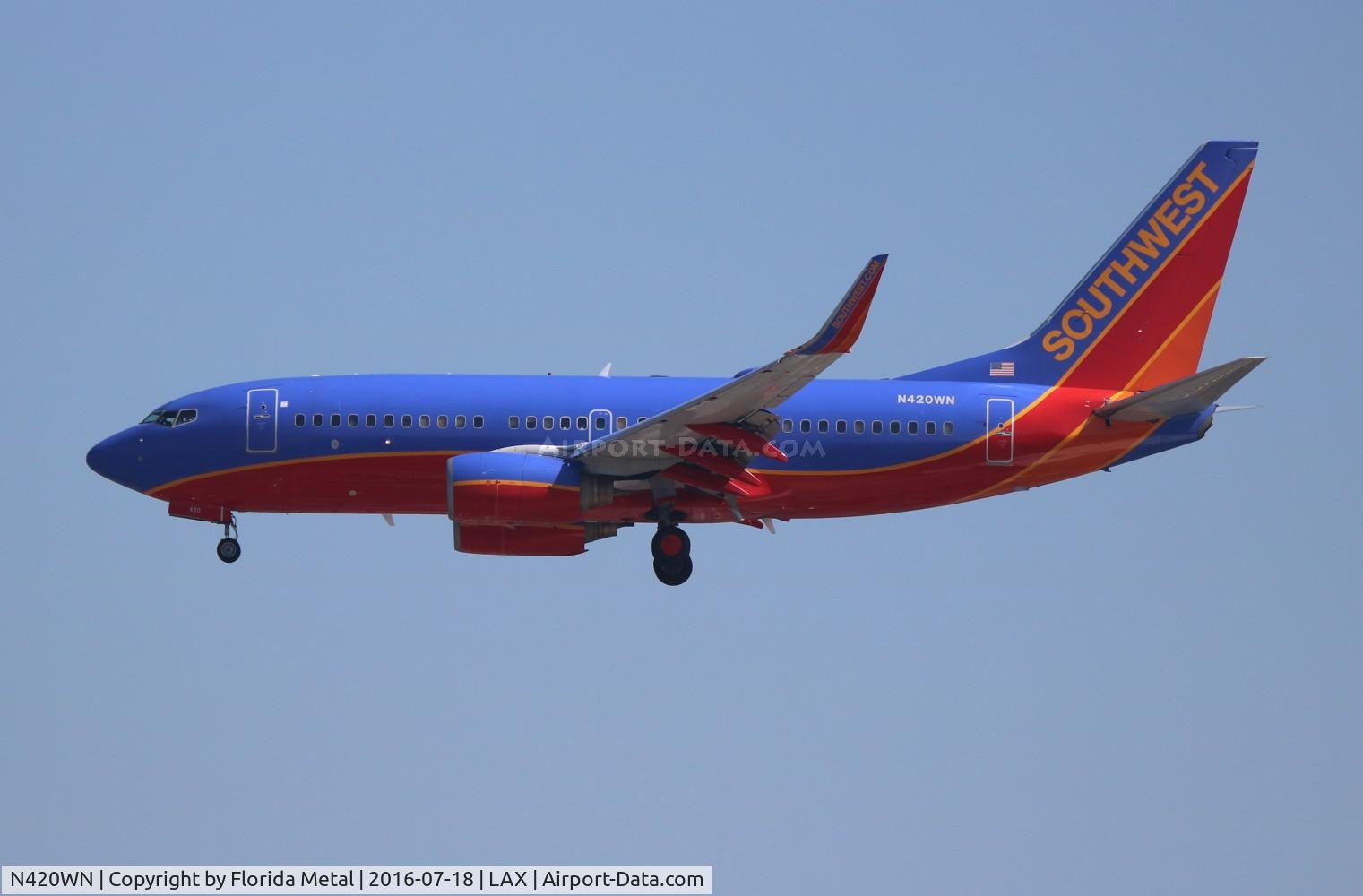 N420WN, 2001 Boeing 737-7H4 C/N 29825, Southwest