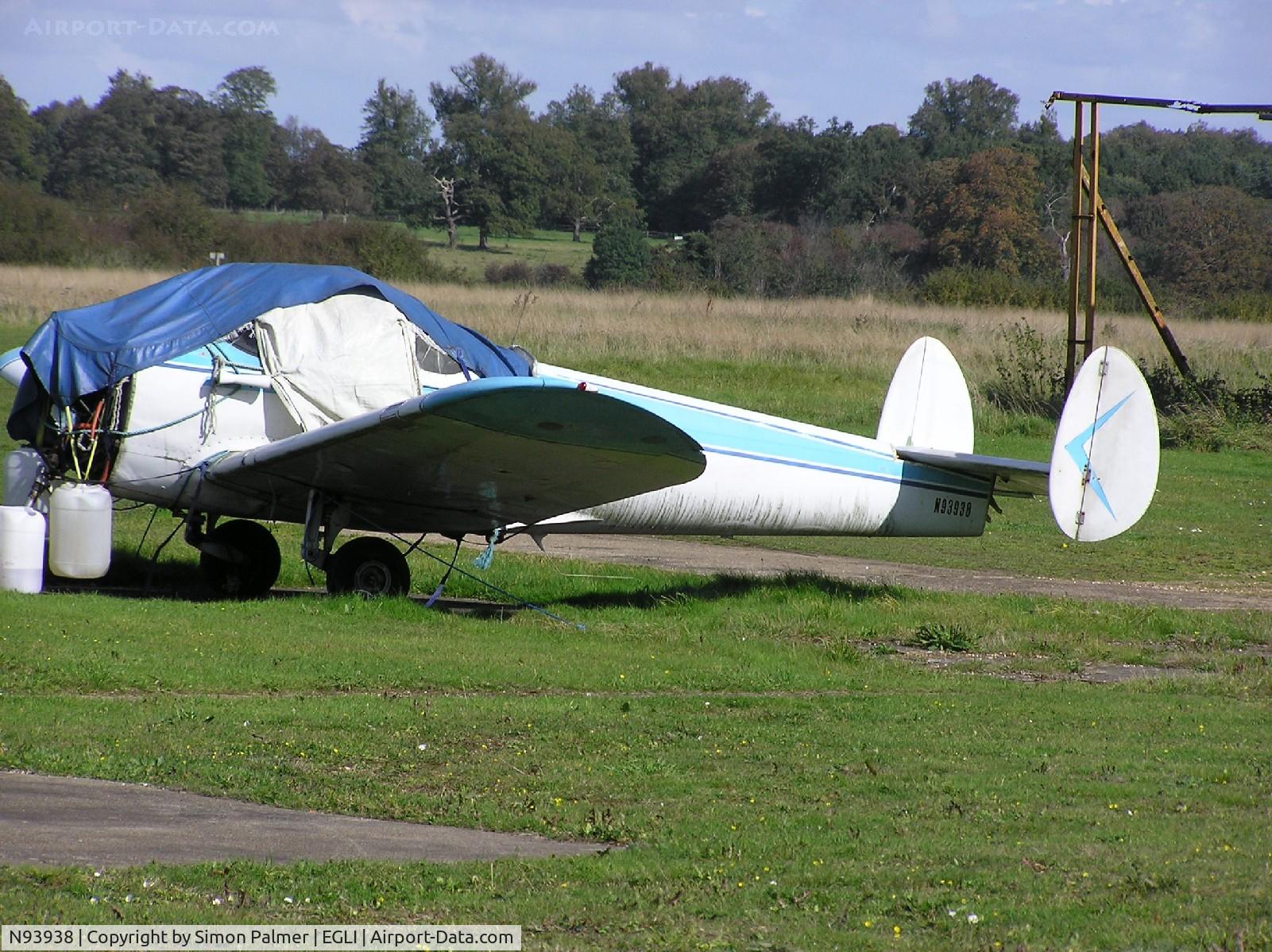 N93938, 1946 Erco 415C Ercoupe C/N 1261, Awaiting some TLC at Panshanger
