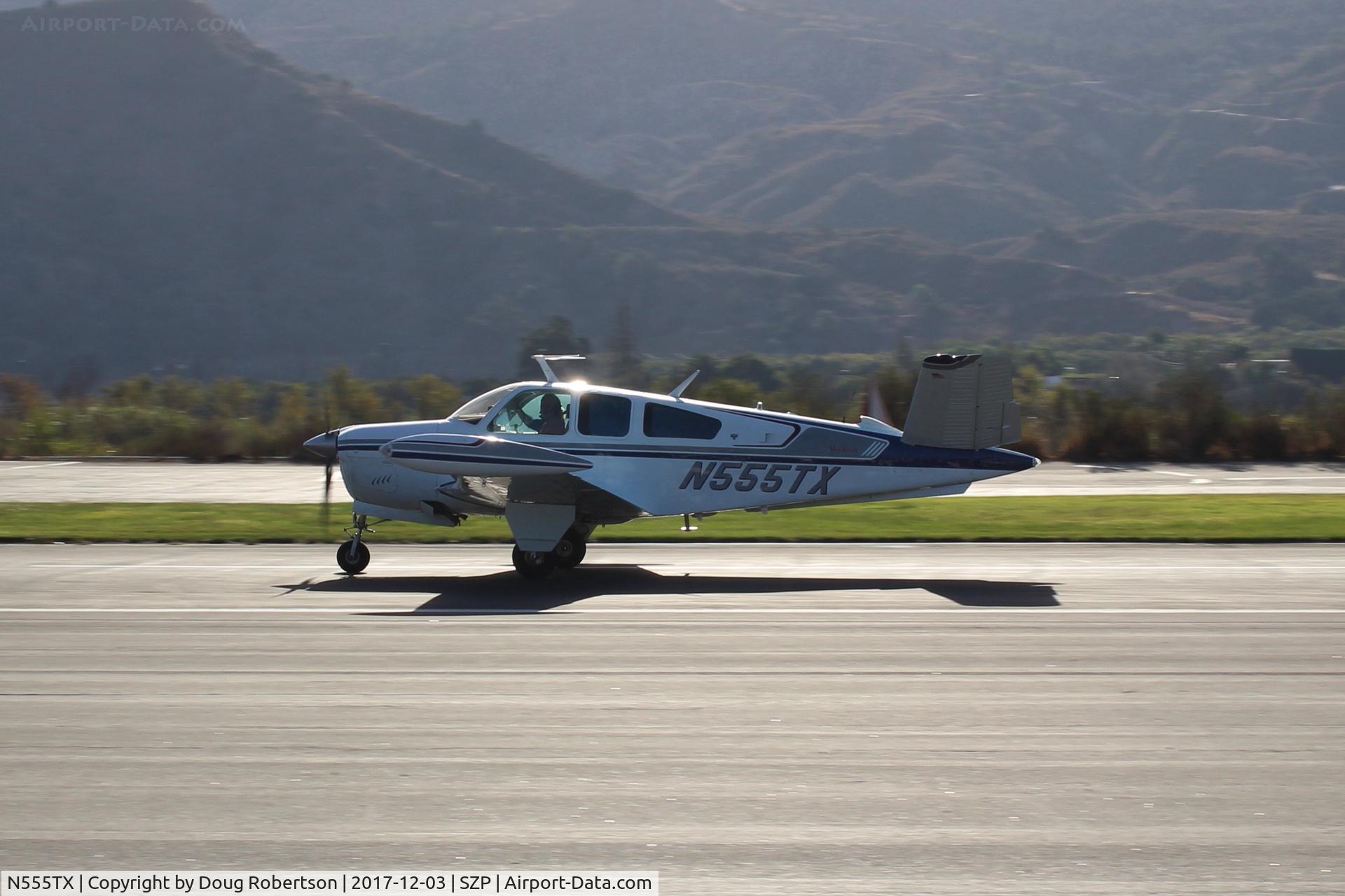 N555TX, 1976 Beech V35B Bonanza C/N D-9890, 1976 Beech  V35B BONANZA, Continental IO-520 285 Hp, landing roll Rwy 04