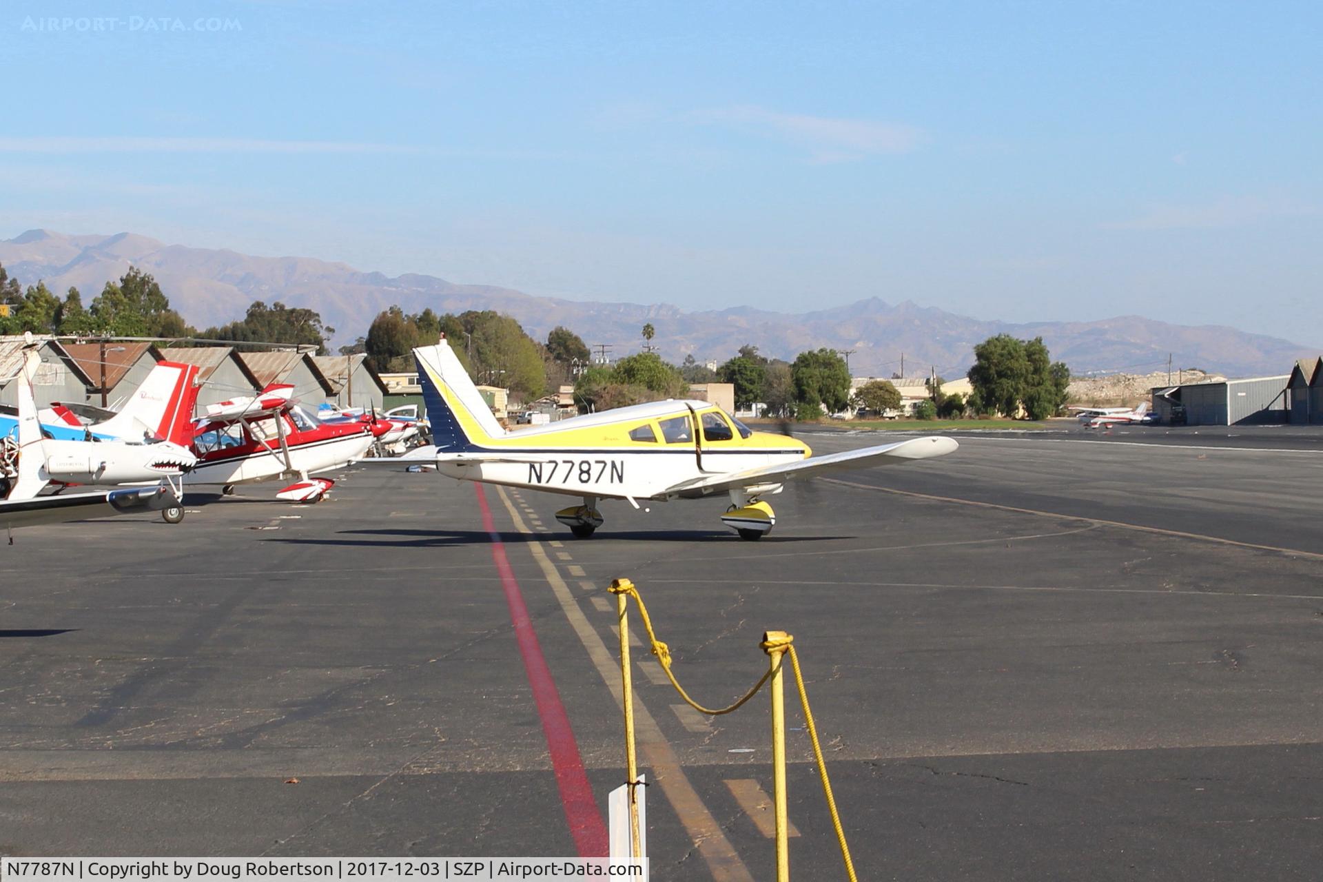 N7787N, 1969 Piper PA-28-180 Cherokee C/N 28-5235, 1969 Piper PA-28-180 CHEROKEE, Lycoming O&VO-360 180 Hp, taxi to Rwy 22-normal wind shift