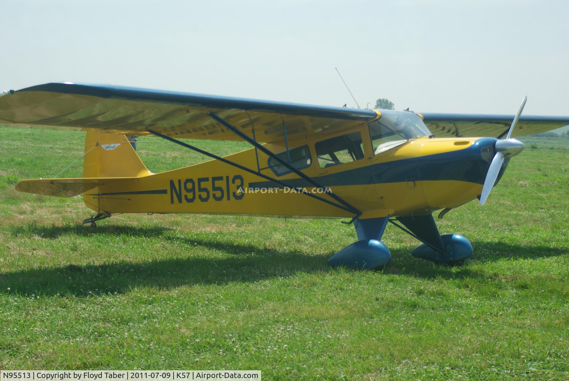 N95513, 1946 Taylorcraft BC12-D C/N 7813, At the Flying Wingnuts Airshow in Tarkio Missouri