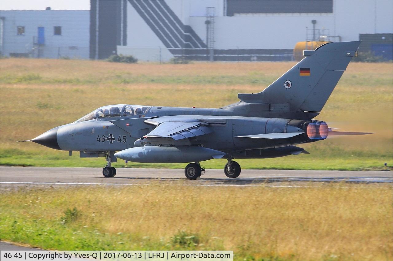 46 45, Panavia Tornado ECR C/N 873/GS278/4345, Panavia Tornado ECR, Take off run rwy 08, Landivisiau Naval Air Base (LFRJ) Tiger Meet 2017