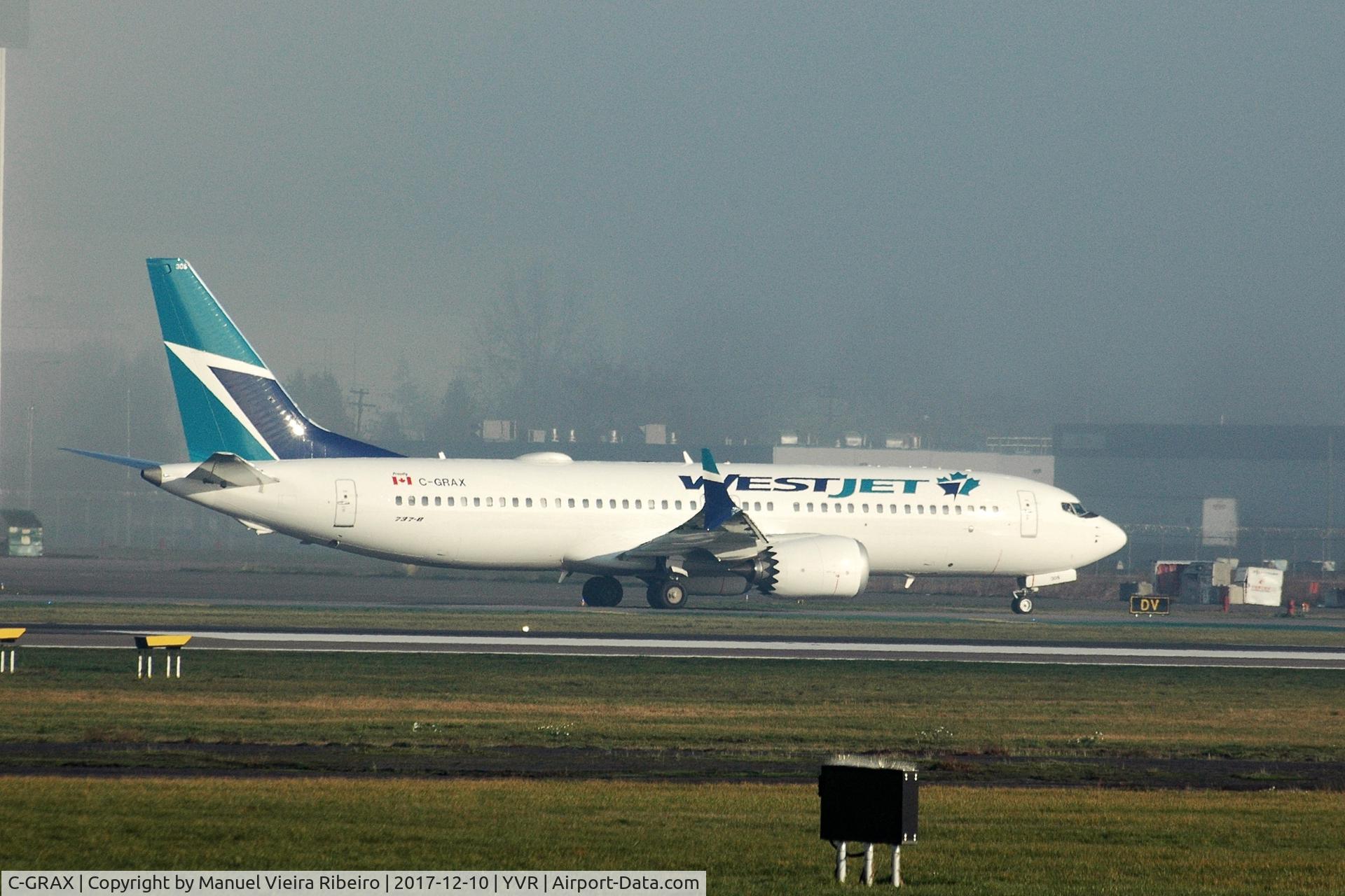 C-GRAX, 2017 Boeing 737-8 MAX C/N 60513, Departure from YVR