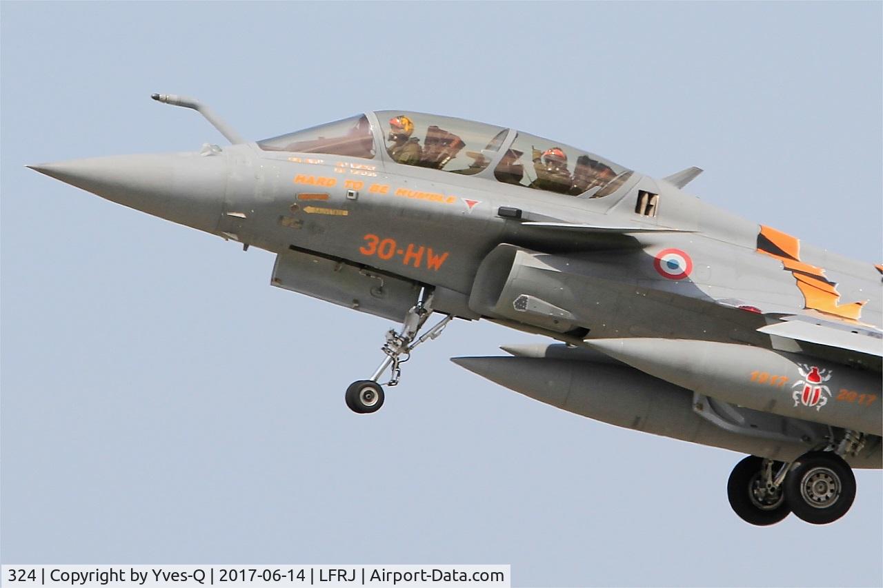 324, Dassault Rafale B C/N 324a, Dassault Rafale B, Take off rwy 26, Landivisiau Naval Air Base (LFRJ) Tiger Meet 2017
