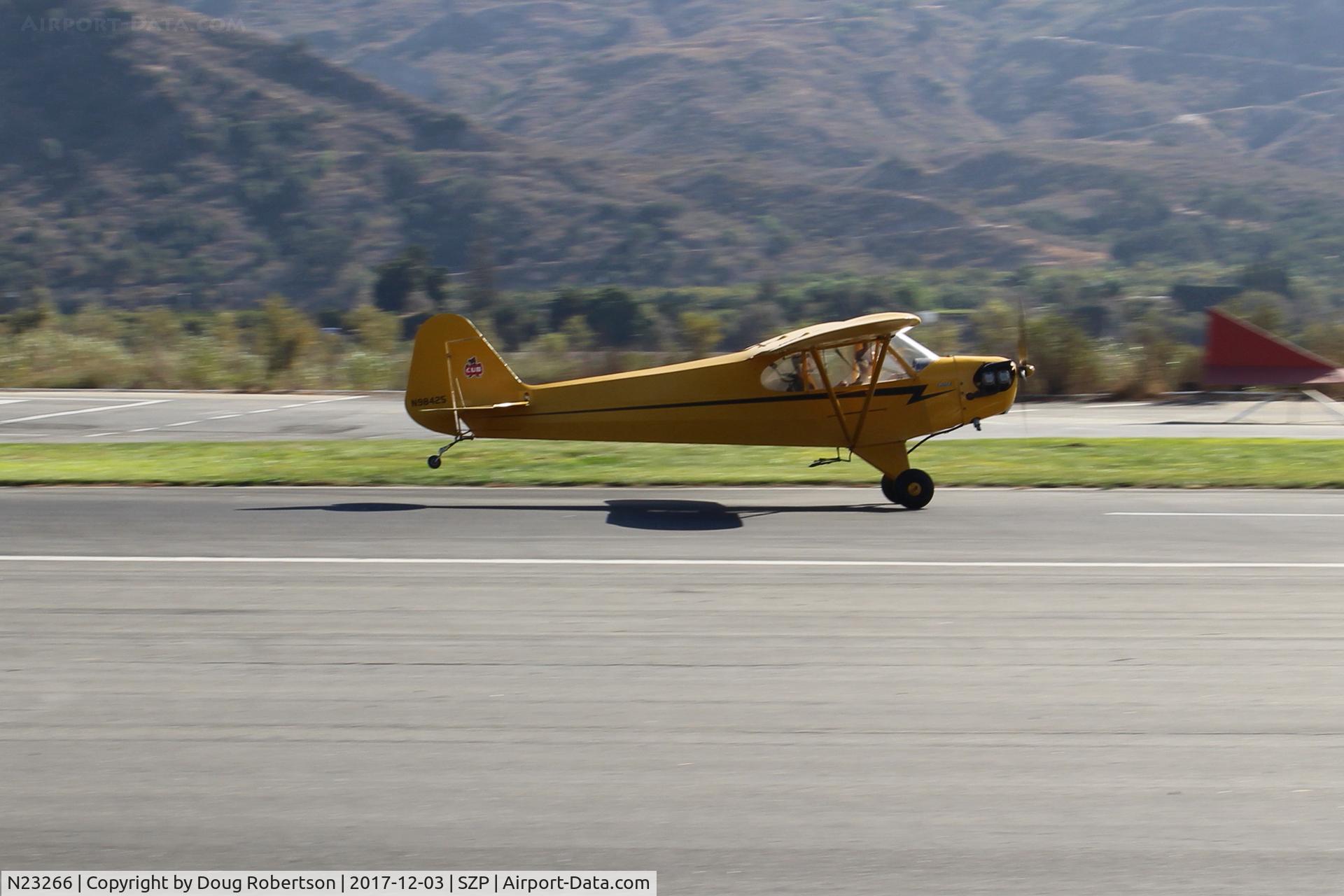 N23266, 1939 Piper J3C-65 Cub Cub C/N 3113, 1939 Piper J3C-65 CUB, Continental A&C65 65 Hp, landing roll Rwy 22