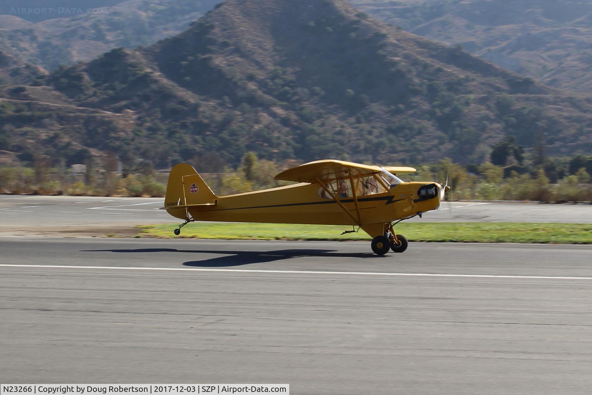 N23266, 1939 Piper J3C-65 Cub Cub C/N 3113, 1939 Piper J3C-65 CUB, Continental A&C65 65 Hp, takeoff roll Rwy 22