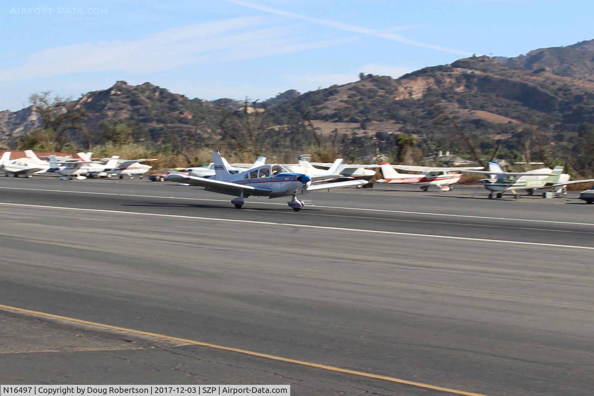 N16497, 1973 Piper PA-28-235 Cherokee Charger C/N 28-7310101, 1973 Piper PA-28-235 CHARGER, Lycoming O-540-D4B5 235 Hp, landing roll Rwy 22