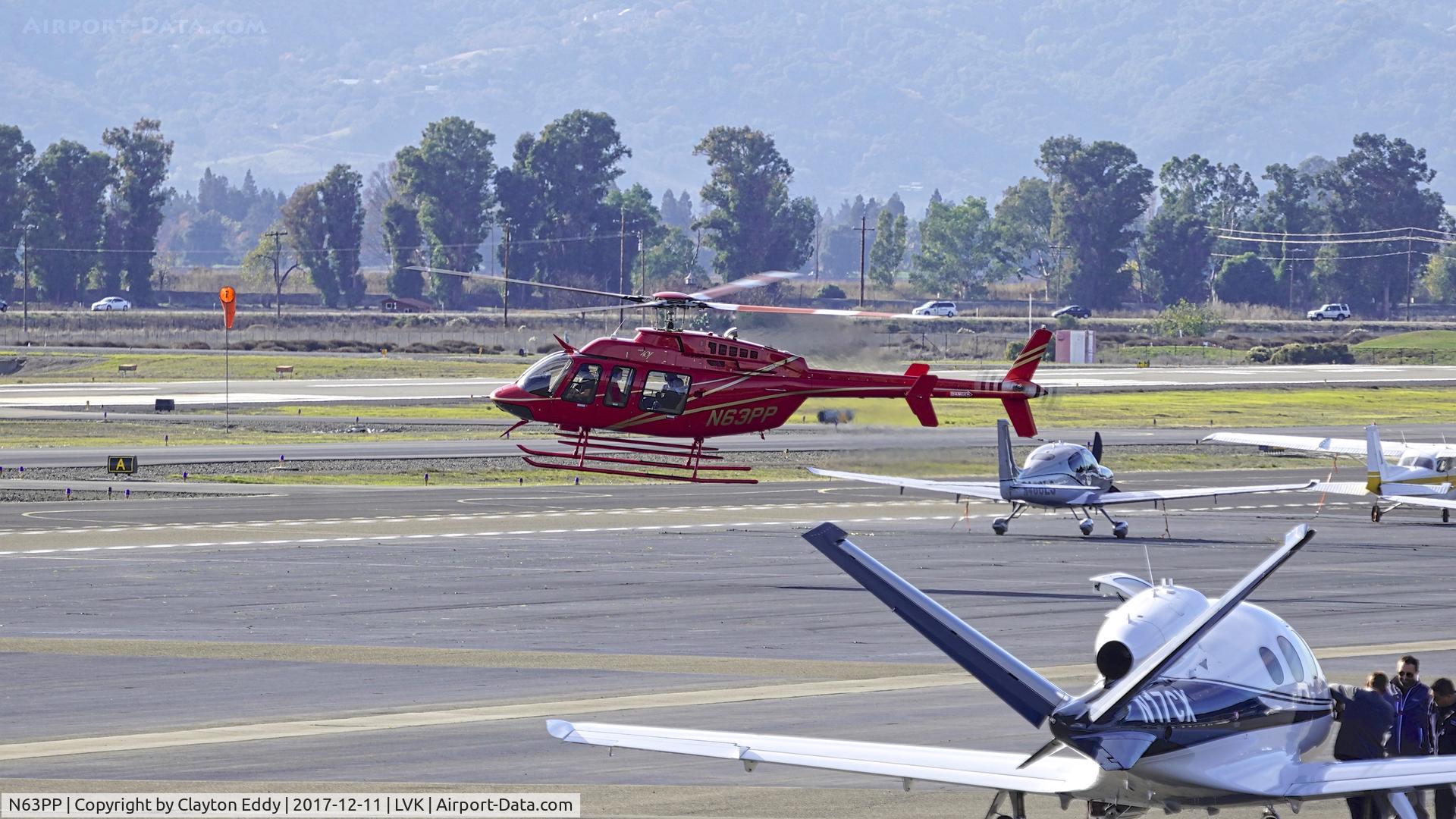 N63PP, Bell 407 C/N 54052, Livermore Airport California 2017.