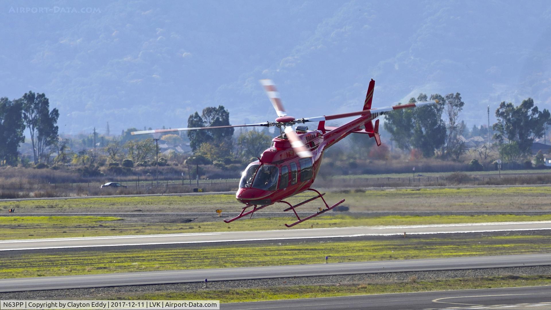 N63PP, Bell 407 C/N 54052, Livermore Airport California 2017.