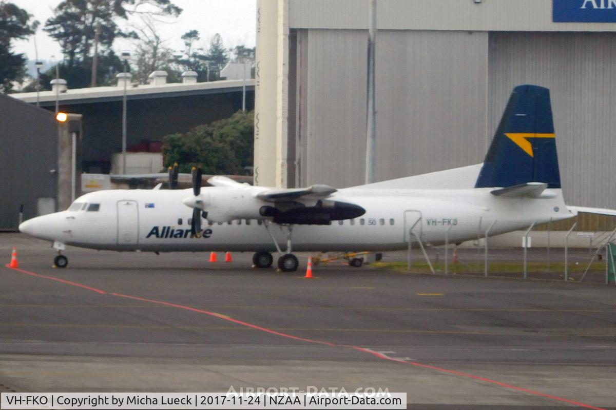VH-FKO, 1989 Fokker 50 C/N 20160, At Auckland