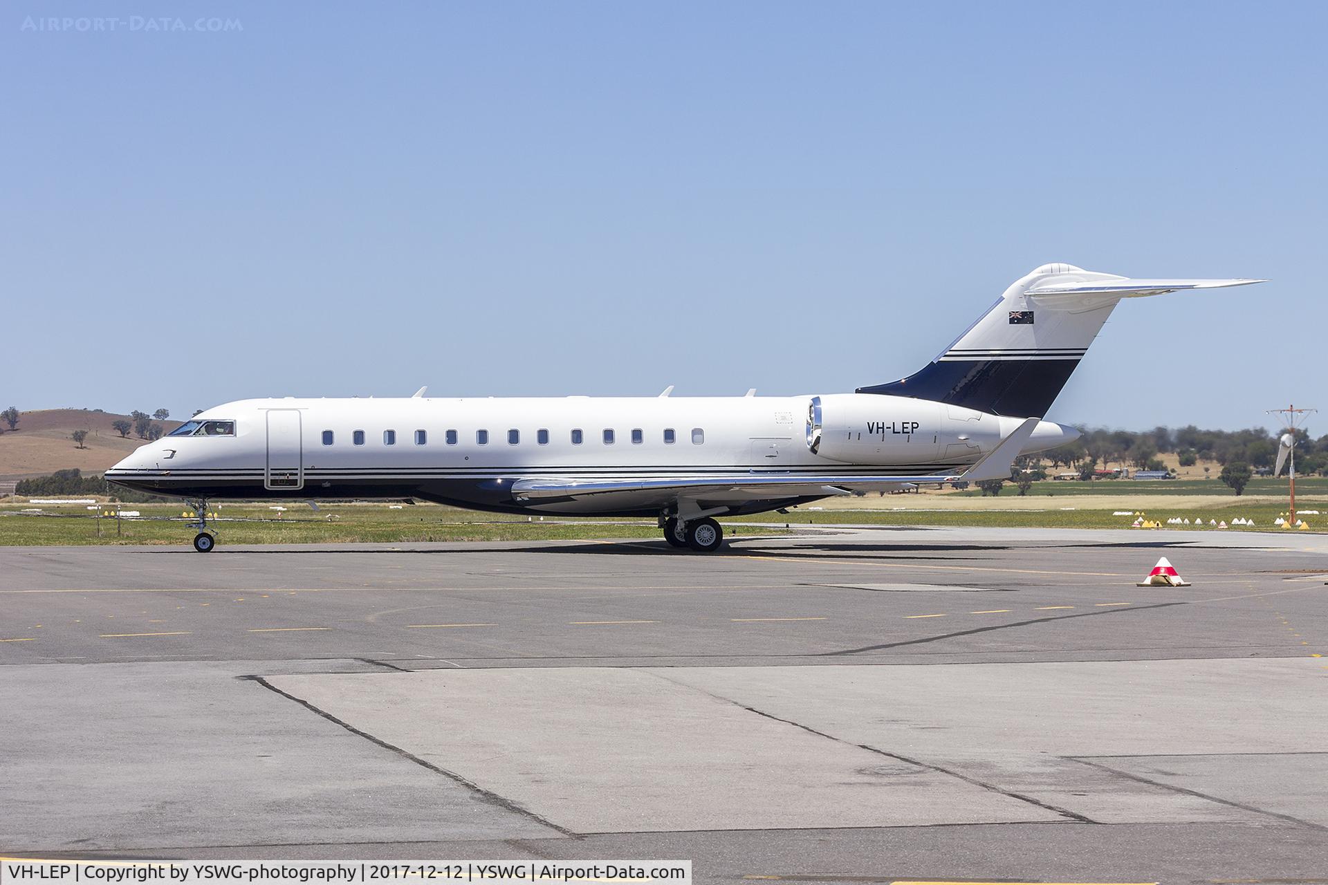 VH-LEP, 2014 Bombardier BD-700-1A11 Global 5000 C/N 9654, Air National Australia (VH-LEP) Bombardier Global 6000 taxiing at Wagga Wagga Airport.