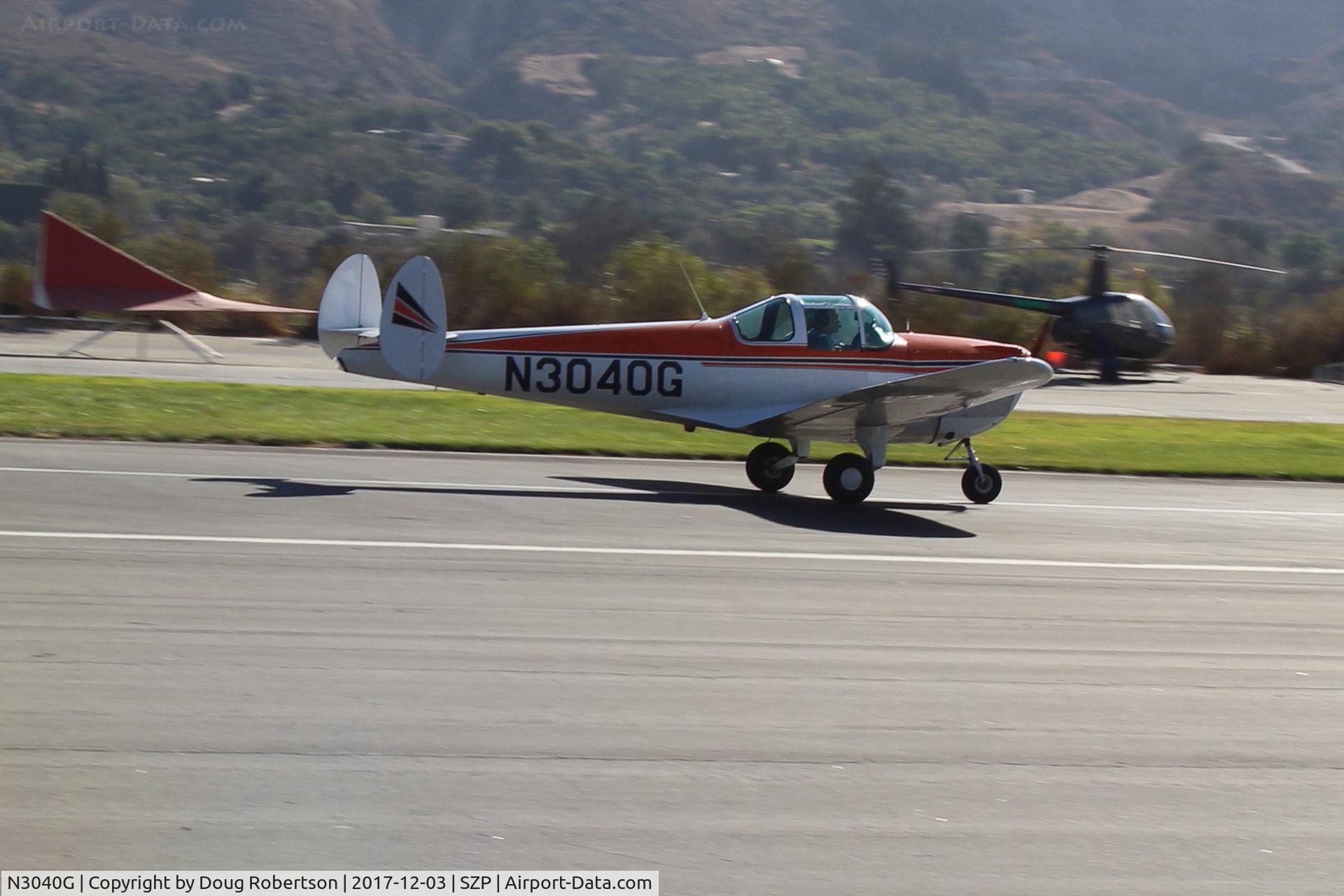 N3040G, 1961 Forney F-1A Aircoupe C/N 5740, 1961 Forney F-1A AIRCOUPE, Continental O-200 100 Hp upgrade by STC, landing roll Rwy 22