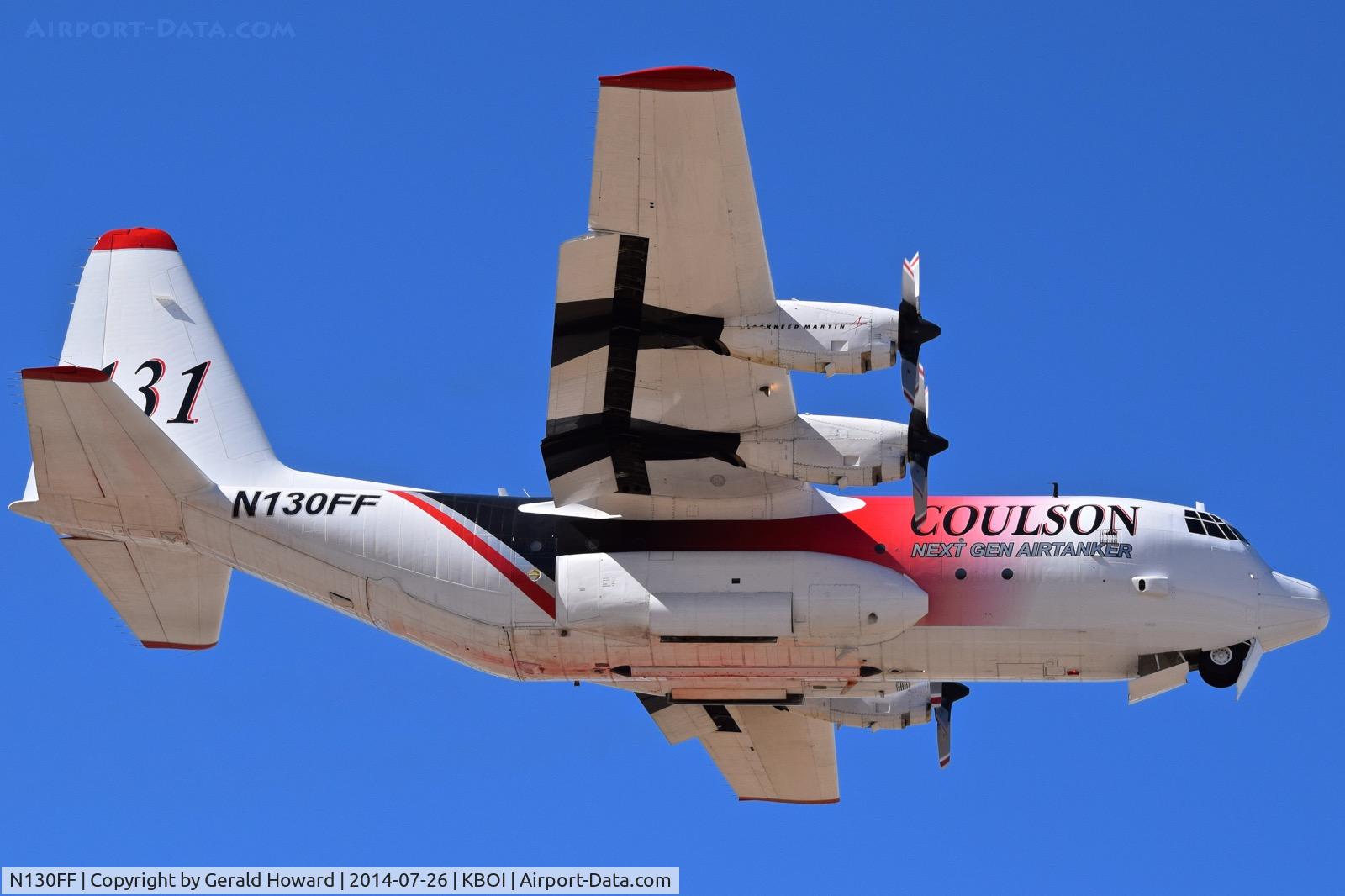 N130FF, 1980 Lockheed EC-130Q Hercules C/N 382-4901, Departing RWY 28L.