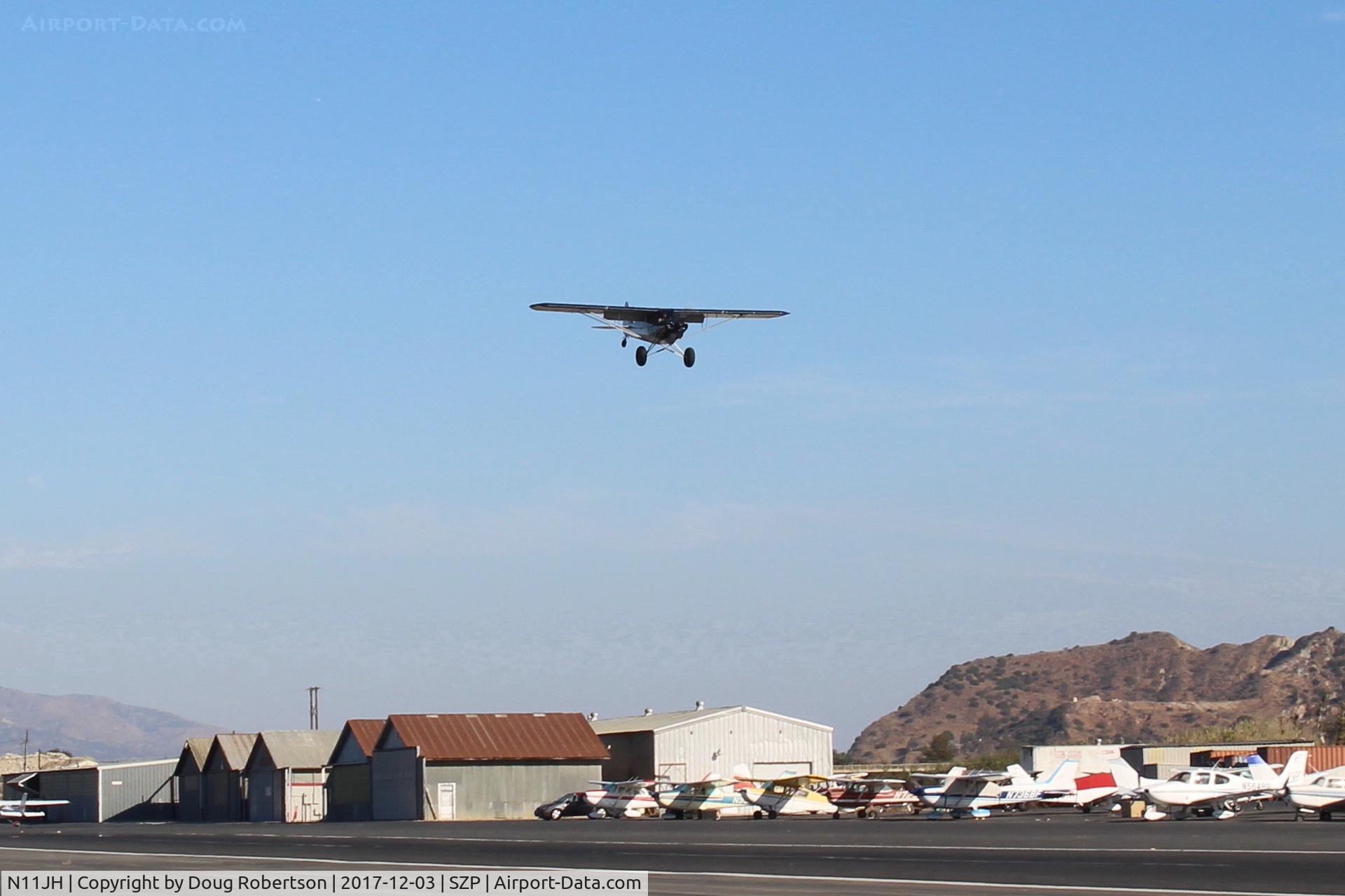 N11JH, 2016 Cub Crafters CC11-160 Carbon Cub SS C/N CC11-00415, 2016 CubCrafters CC11-160 CARBON CUB-SS, Titan OX-340CC 160 Hp, on final for initial STOL flaps landing Rwy 22L grass