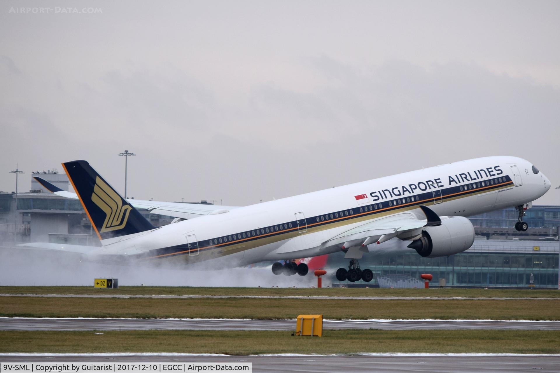9V-SML, 2017 Airbus A350-941 C/N 096, At Manchester