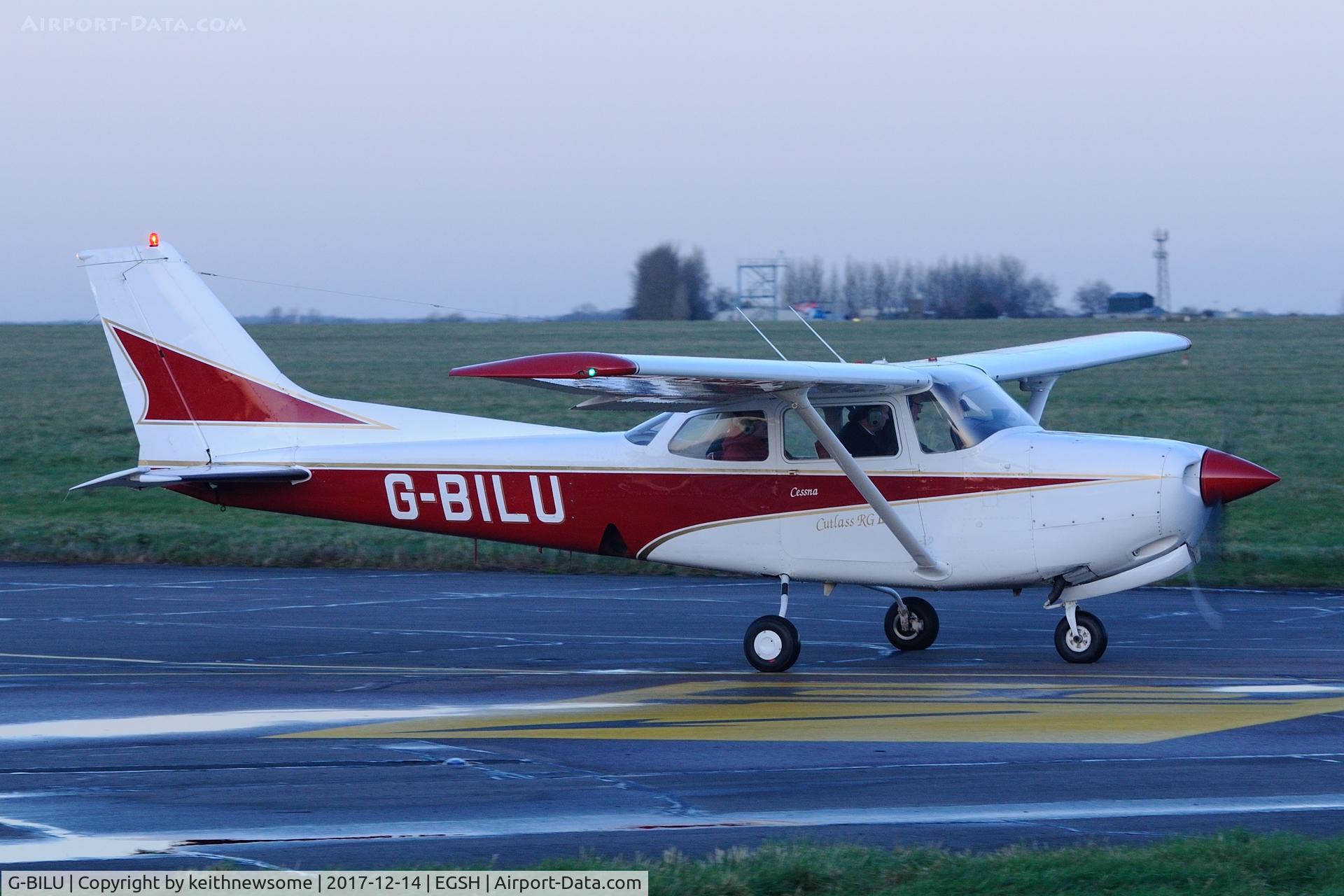 G-BILU, 1980 Cessna 172RG Cutlass RG C/N 172RG-0564, Nice visitor leaving Norwich.