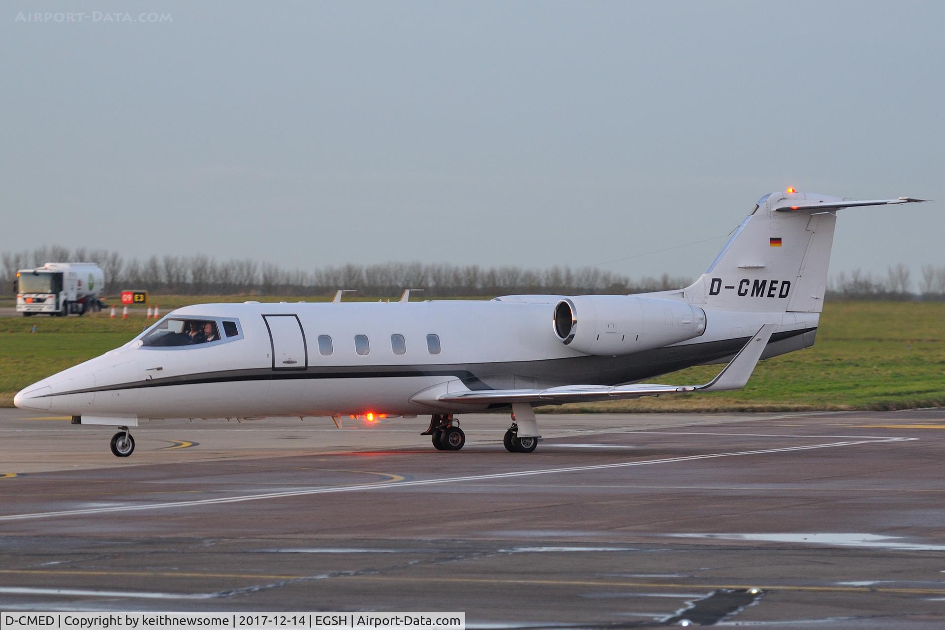 D-CMED, 1982 Gates Learjet 55 Longhorn C/N 59, Arriving at Norwich from Malta.