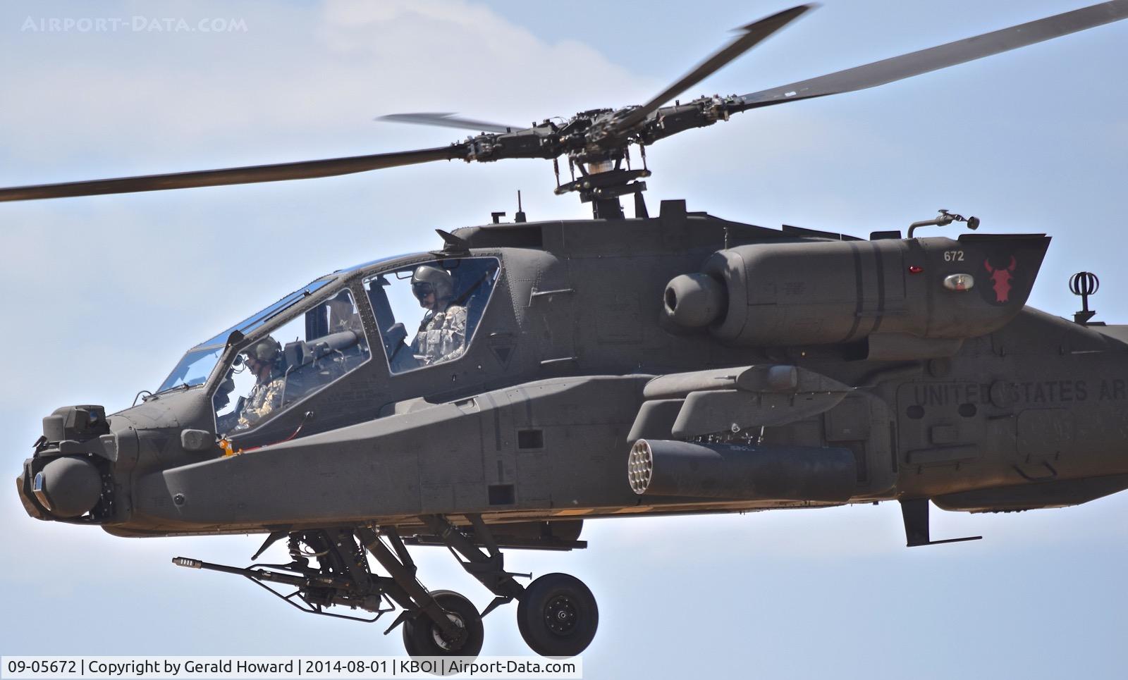 09-05672, 2009 Boeing AH-64D Longbow Apache C/N PVD672, Departing BOI.  1-183rd AVN BN, Idaho Army National Guard. Transferred back to regular Army in 2016.