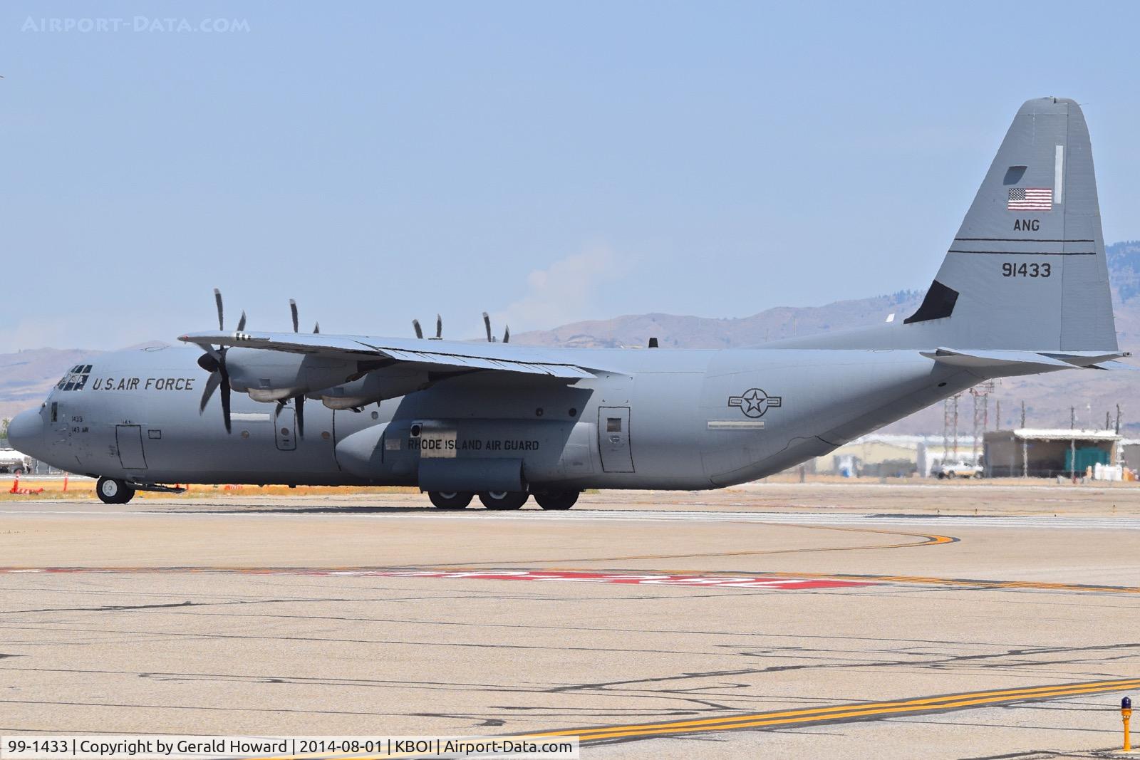 99-1433, 1999 Lockheed Martin C-130J-30 Super Hercules C/N 382-5519, Ready for take off on RWY 28L.  143rd AW, Rhode Island ANG.