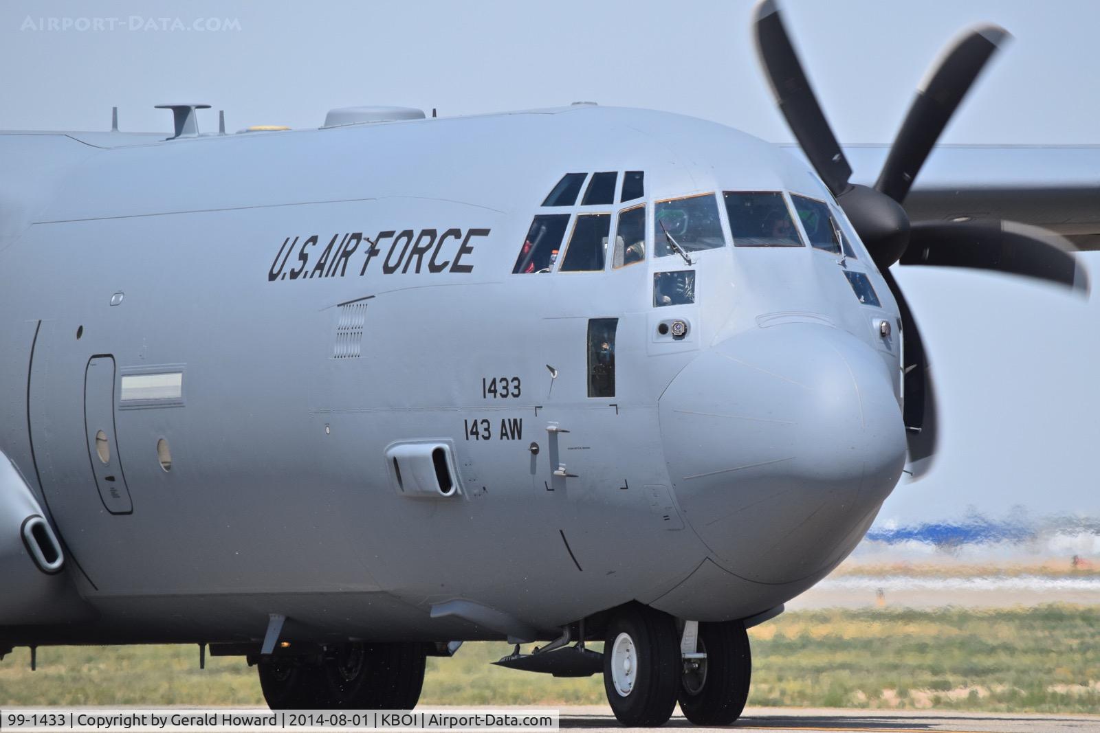 99-1433, 1999 Lockheed Martin C-130J-30 Super Hercules C/N 382-5519, Taxiing on Bravo.  143rd AW, Rhode Island ANG.