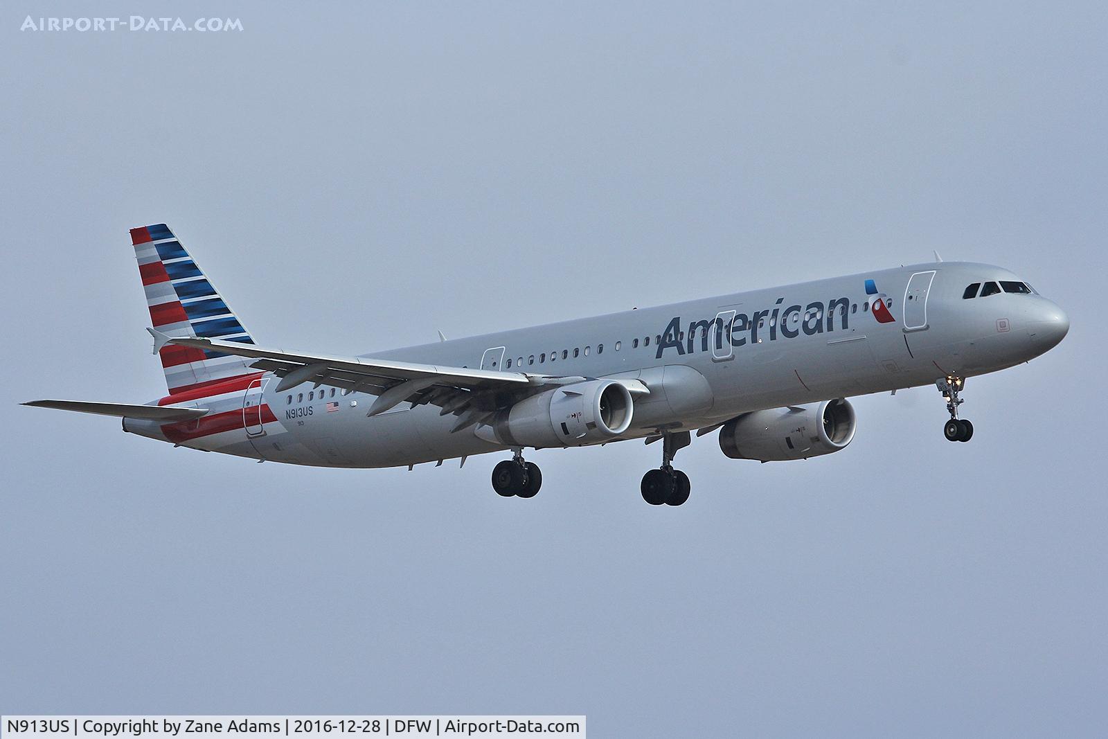 N913US, 2014 Airbus A321-231 C/N 6255, Arriving at DFW Airport