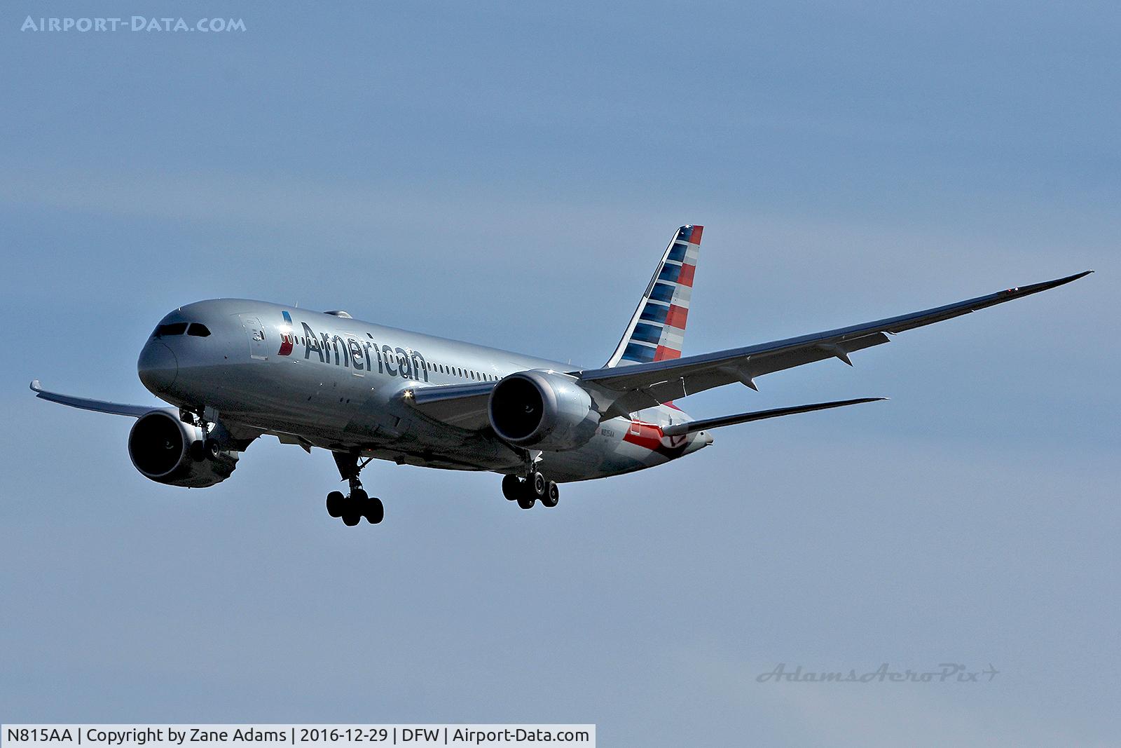 N815AA, 2016 Boeing 787-8 Dreamliner C/N 40633, Arriving at DFW Airport