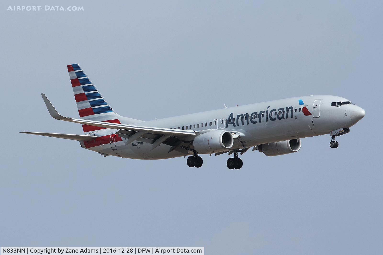 N833NN, 2010 Boeing 737-823 C/N 31093, Arriving at DFW Airport
