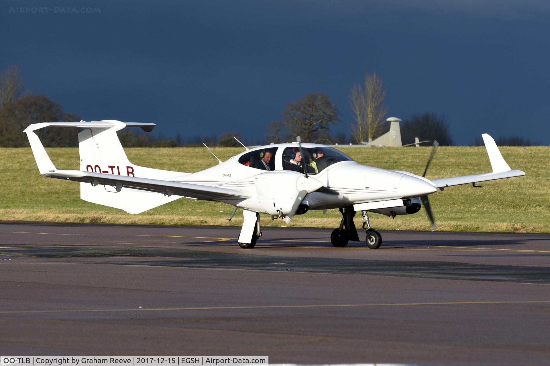 OO-TLB, 2007 Diamond DA-42 Twin Star C/N 42.230, Departing from Norwich.