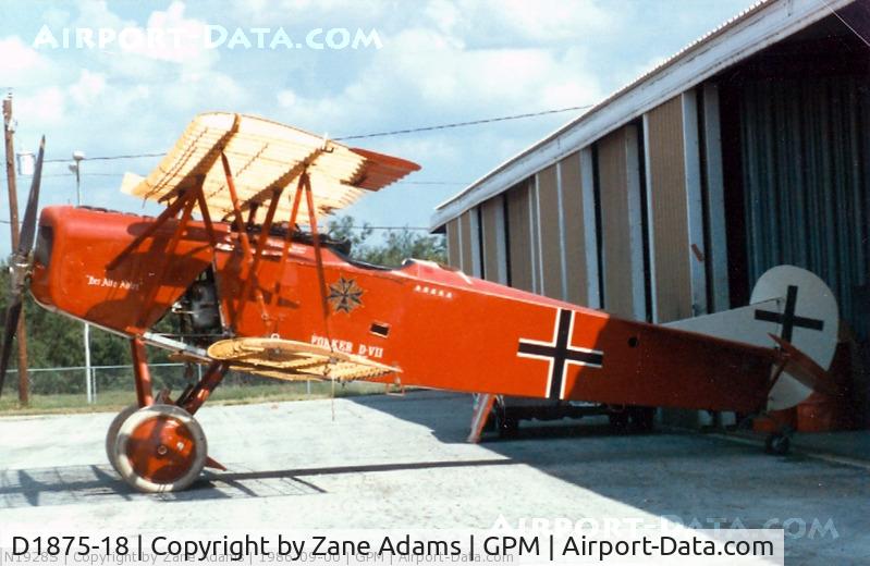 D1875-18, 1975 Fokker D-VII Replica C/N 1975/18, Doc Morel's Fokker D-VII replica - this aircraft now hangs in the National Museum of Naval Aviation - Pensacola, FL