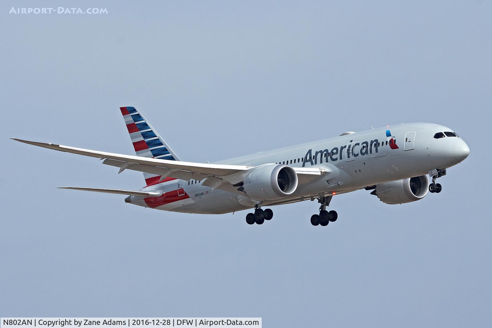 N802AN, 2016 Boeing 787-9 Dreamliner C/N 40639, Arriving at DFW Airport