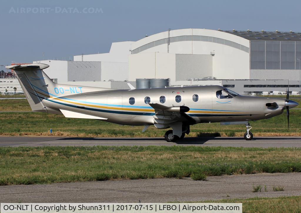 OO-NLT, 2016 Pilatus PC-12/47E C/N 1627, Taxiing to the General Aviation area...