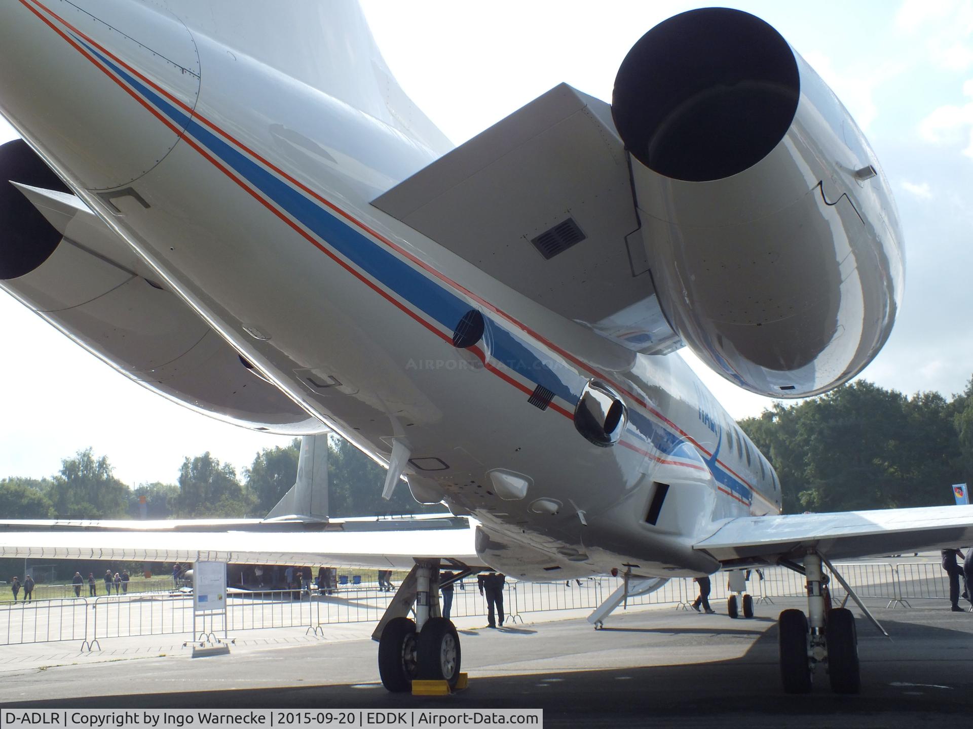 D-ADLR, 2006 Gulfstream Aerospace GV-SP (G550) C/N 5093, Gulfstream Aerospace V-SP G55O HALO research aircraft of DLR at the DLR 2015 air and space day on the side of Cologne airport