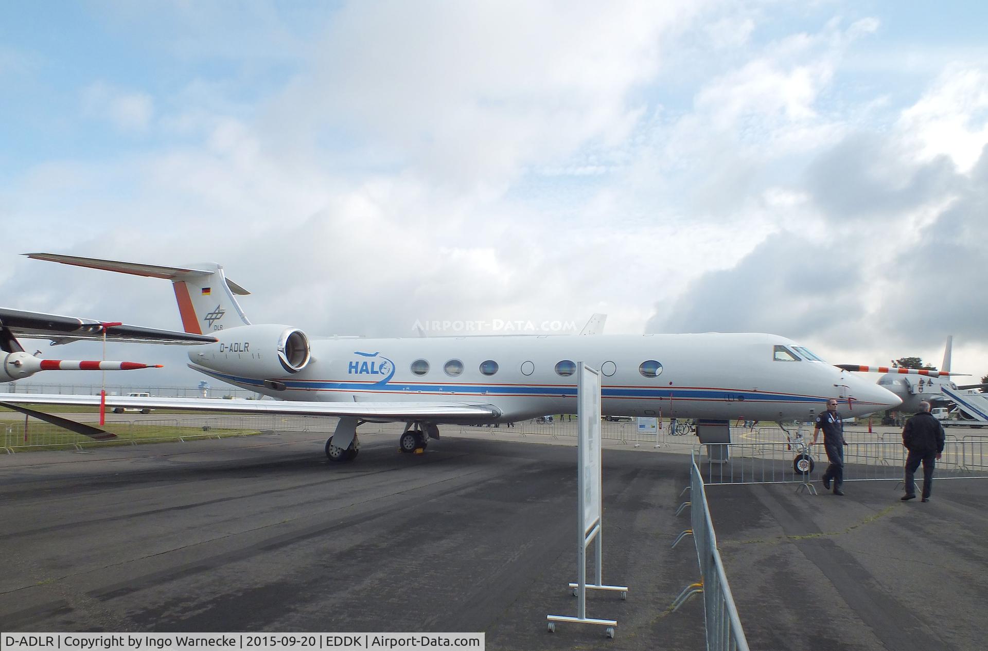 D-ADLR, 2006 Gulfstream Aerospace GV-SP (G550) C/N 5093, Gulfstream Aerospace V-SP G55O HALO research aircraft of DLR at the DLR 2015 air and space day on the side of Cologne airport