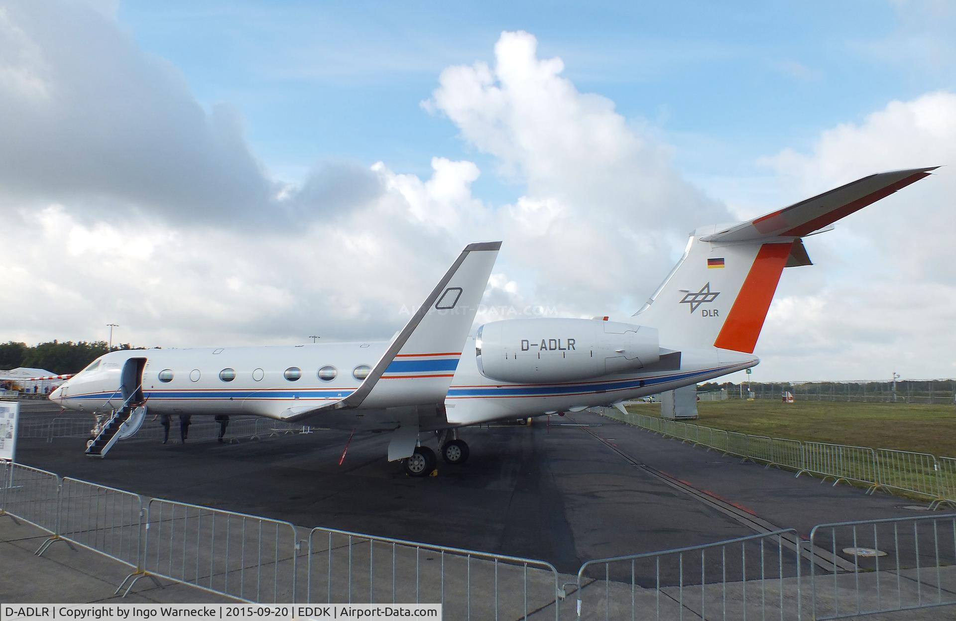 D-ADLR, 2006 Gulfstream Aerospace GV-SP (G550) C/N 5093, Gulfstream Aerospace V-SP G55O HALO research aircraft of DLR at the DLR 2015 air and space day on the side of Cologne airport