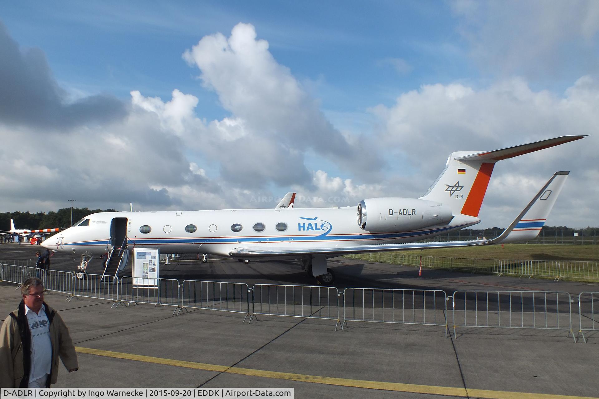 D-ADLR, 2006 Gulfstream Aerospace GV-SP (G550) C/N 5093, Gulfstream Aerospace V-SP G55O HALO research aircraft of DLR at the DLR 2015 air and space day on the side of Cologne airport