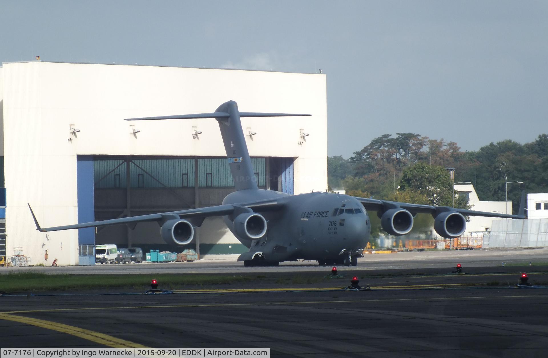 07-7176, 2007 Boeing C-17A Globemaster III C/N P-176, Boeing C-17A Globemaster III of the USAF at Cologne airport