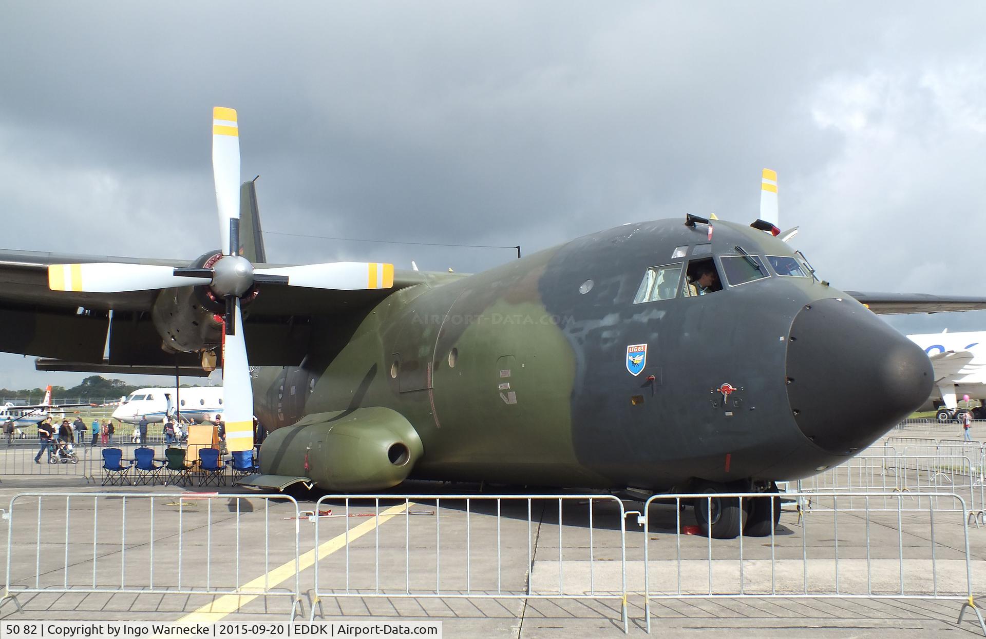50 82, Transall C-160D C/N D119, Transall C-160D of the Luftwaffe (German Air Force) at the DLR 2015 air and space day on the side of Cologne airport