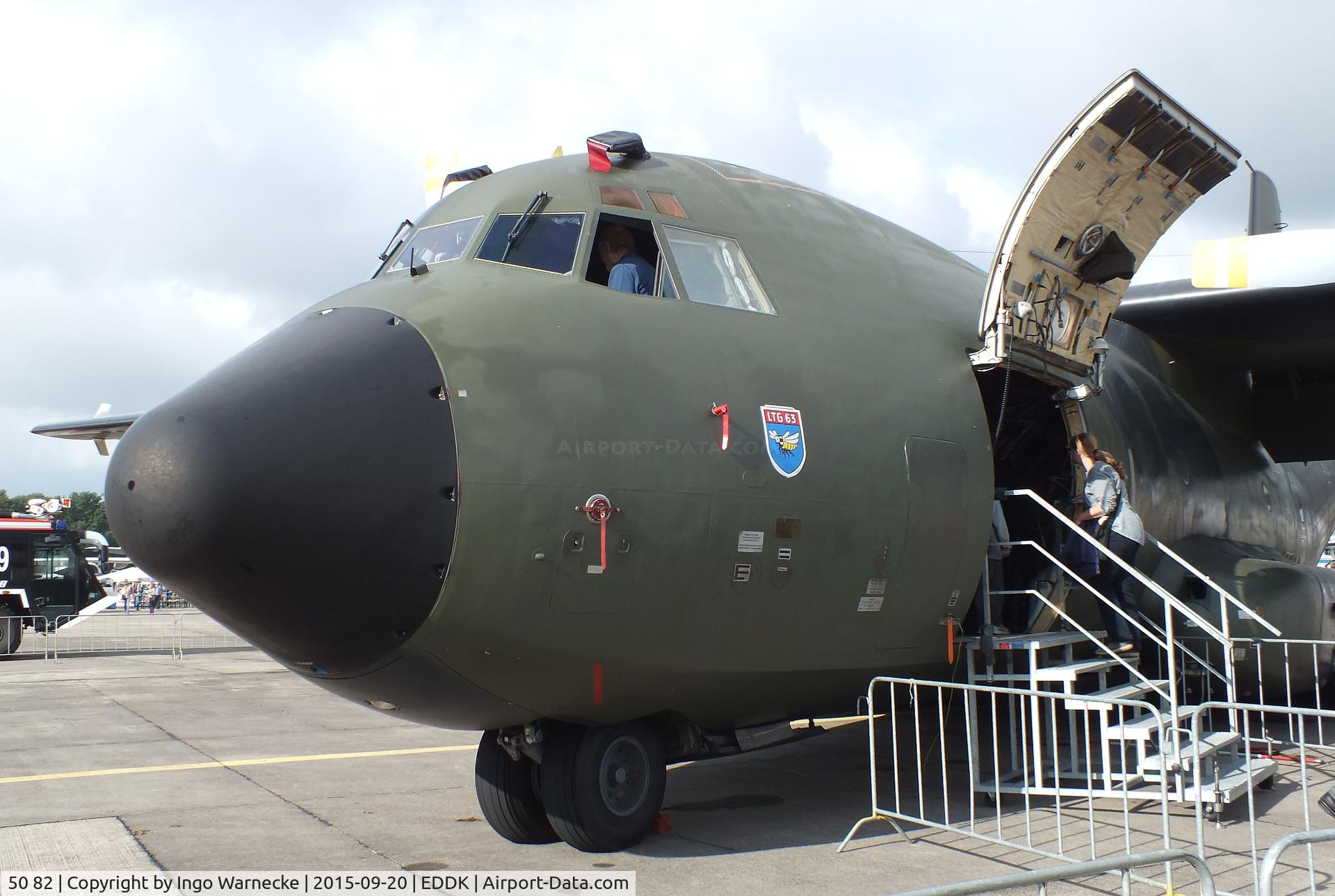 50 82, Transall C-160D C/N D119, Transall C-160D of the Luftwaffe (German Air Force) at the DLR 2015 air and space day on the side of Cologne airport