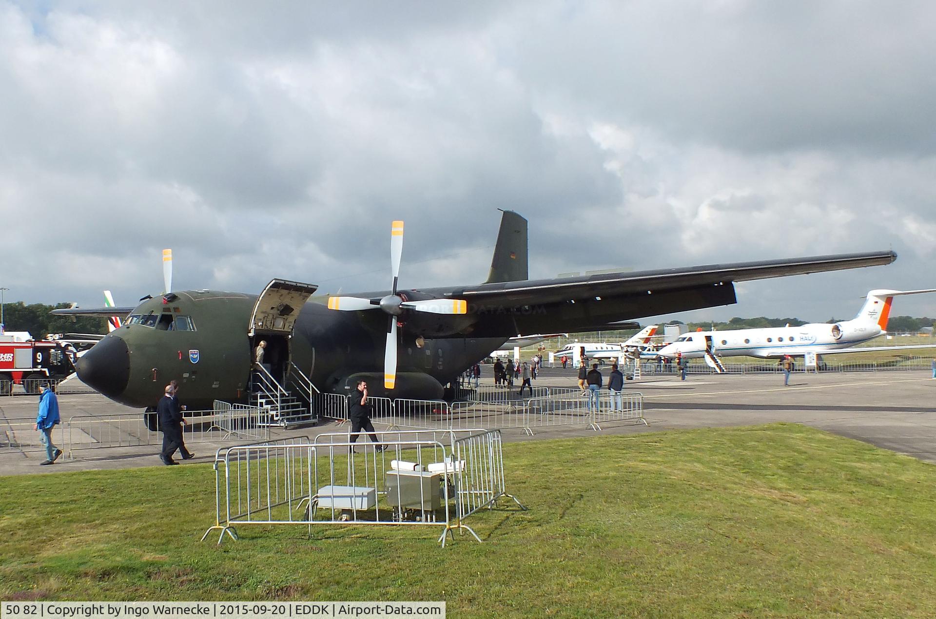 50 82, Transall C-160D C/N D119, Transall C-160D of the Luftwaffe (German Air Force) at the DLR 2015 air and space day on the side of Cologne airport