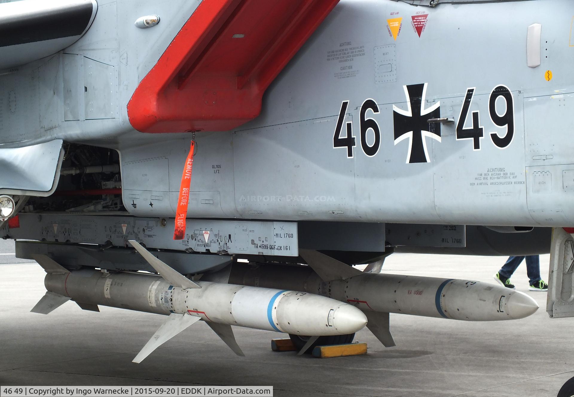 46 49, Panavia Tornado ECR C/N 884/GS282/4349, Panavia Tornado ECR of the Luftwaffe (German Air Force) at the DLR 2015 air and space day on the side of Cologne airport