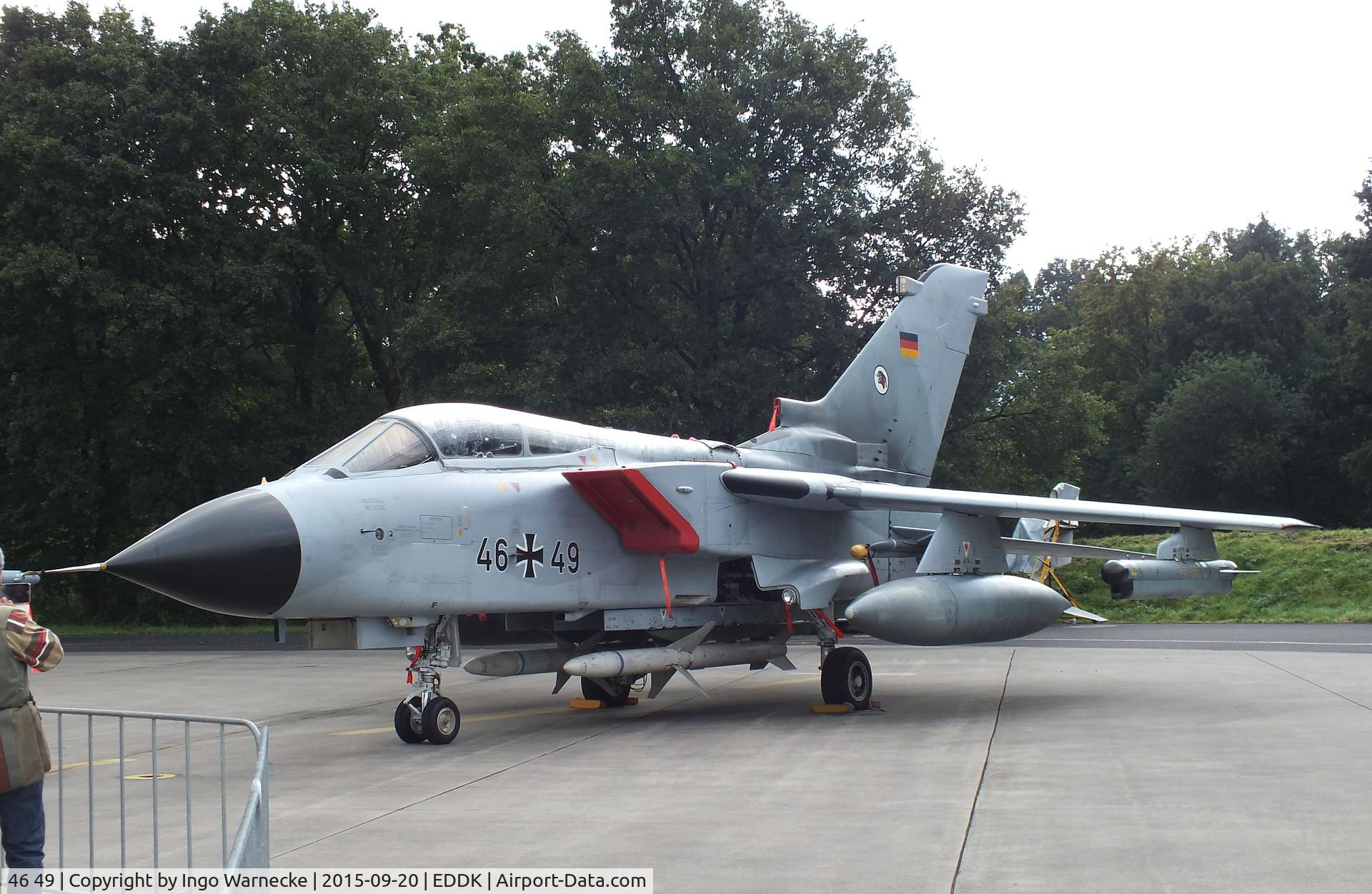 46 49, Panavia Tornado ECR C/N 884/GS282/4349, Panavia Tornado ECR of the Luftwaffe (German Air Force) at the DLR 2015 air and space day on the side of Cologne airport