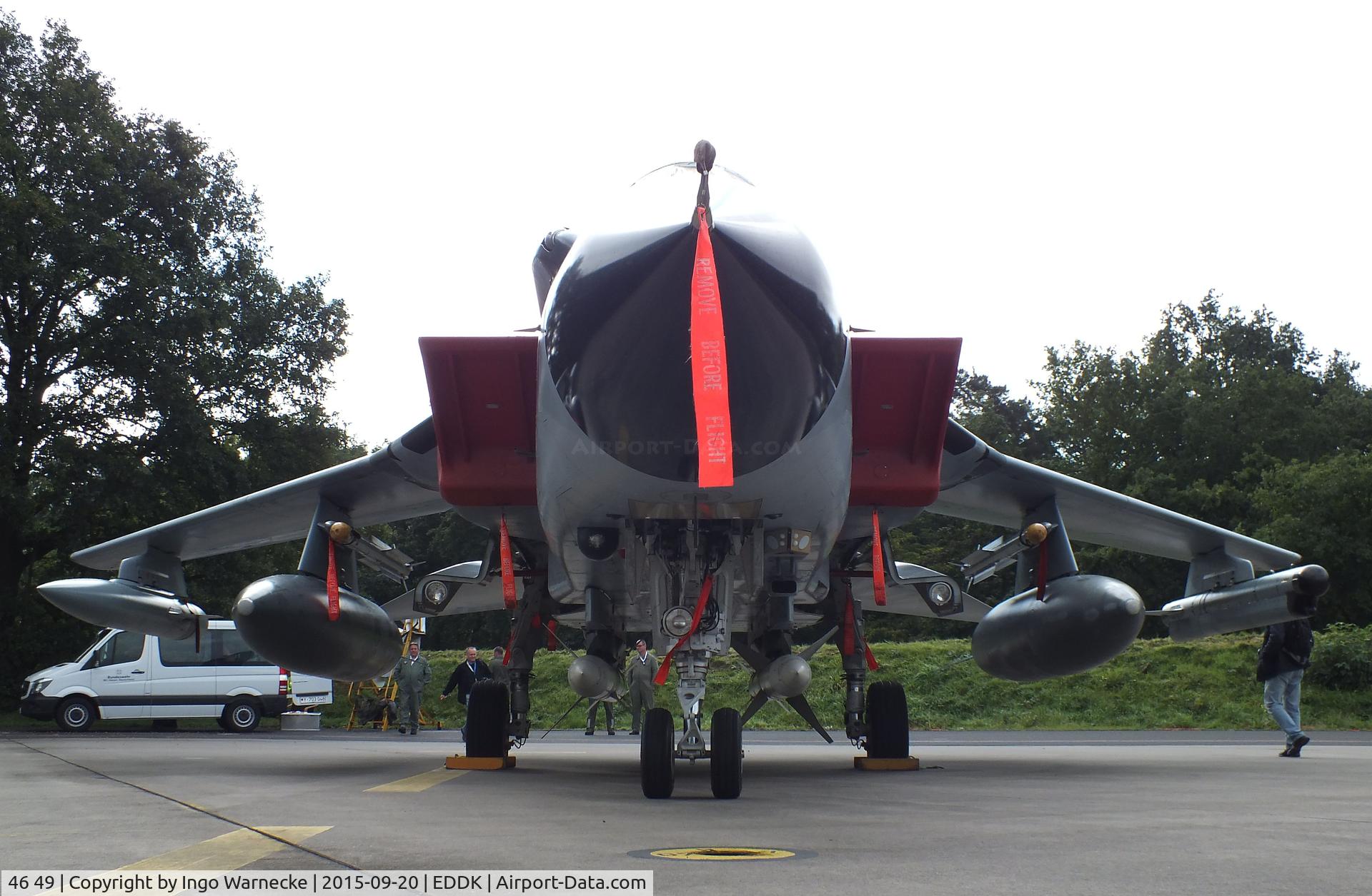 46 49, Panavia Tornado ECR C/N 884/GS282/4349, Panavia Tornado ECR of the Luftwaffe (German Air Force) at the DLR 2015 air and space day on the side of Cologne airport