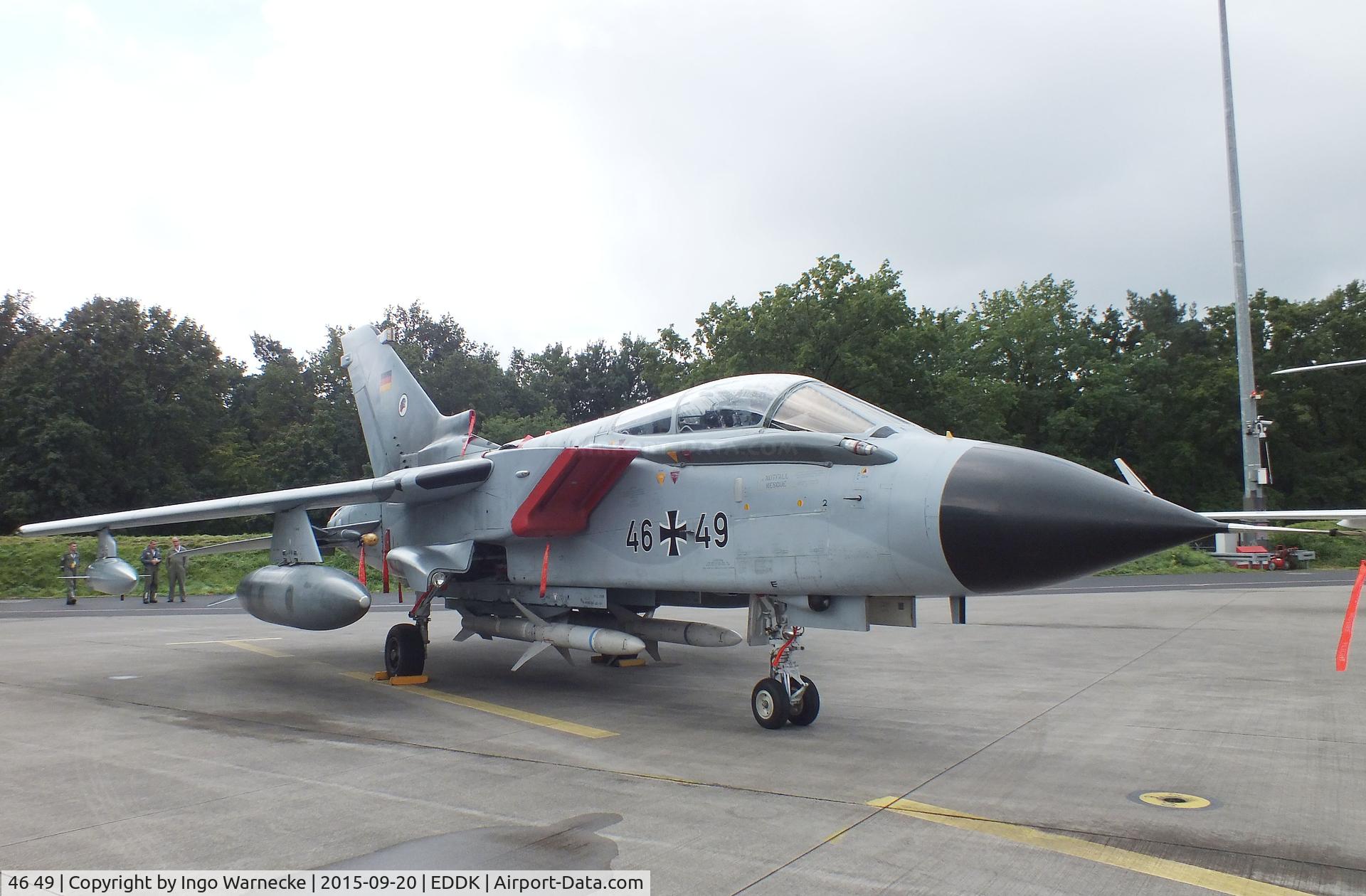 46 49, Panavia Tornado ECR C/N 884/GS282/4349, Panavia Tornado ECR of the Luftwaffe (German Air Force) at the DLR 2015 air and space day on the side of Cologne airport