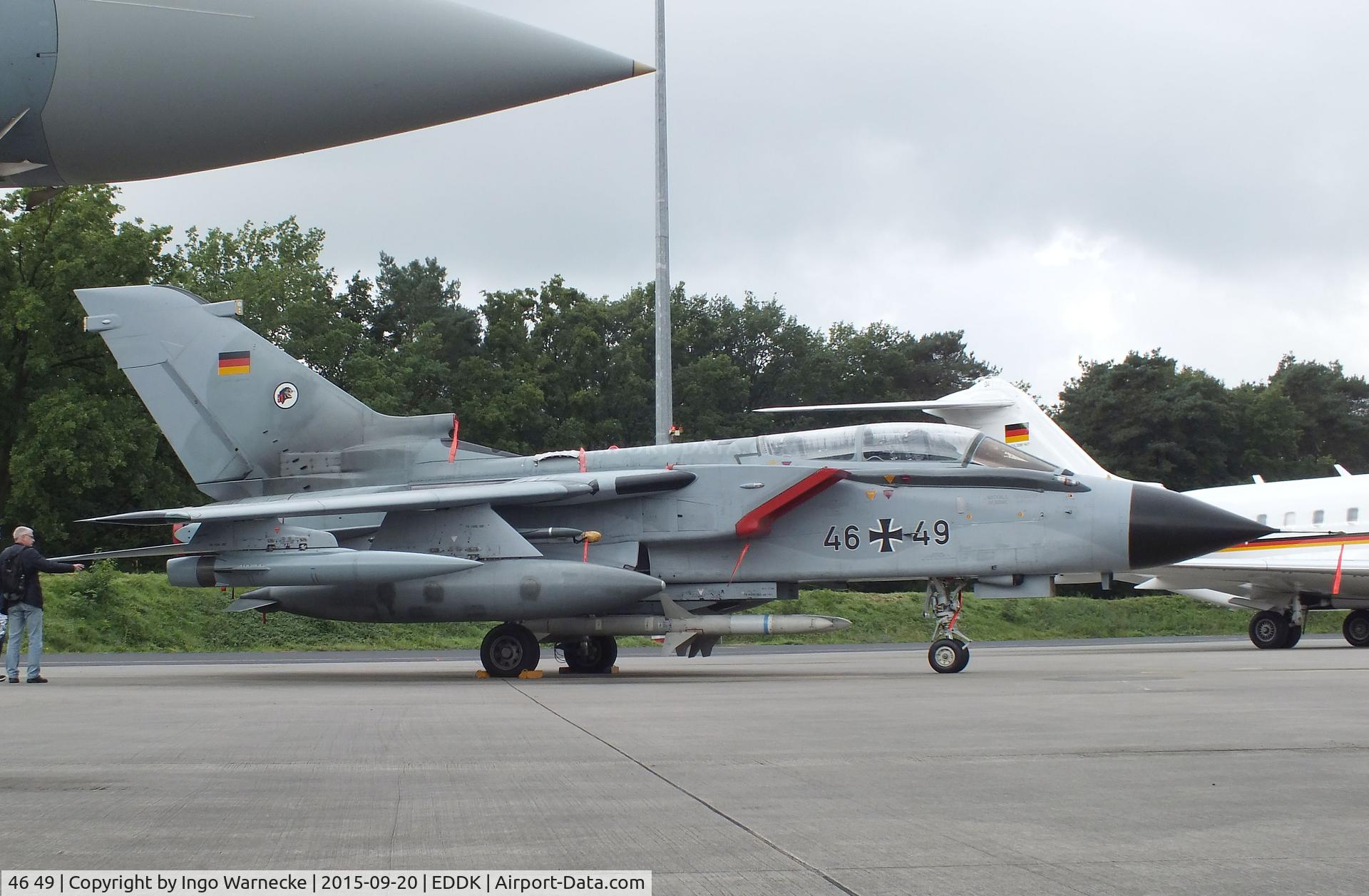46 49, Panavia Tornado ECR C/N 884/GS282/4349, Panavia Tornado ECR of the Luftwaffe (German Air Force) at the DLR 2015 air and space day on the side of Cologne airport