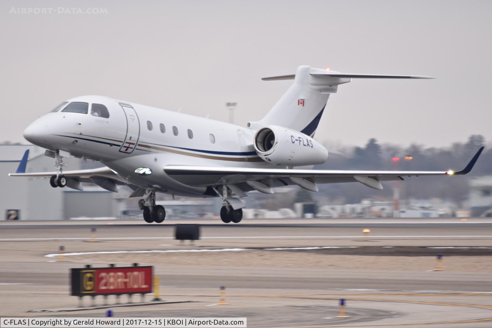 C-FLAS, 2016 Embraer EMB-545 Legacy 450 C/N 55010020, Just about to touch down on RWY 10L.
