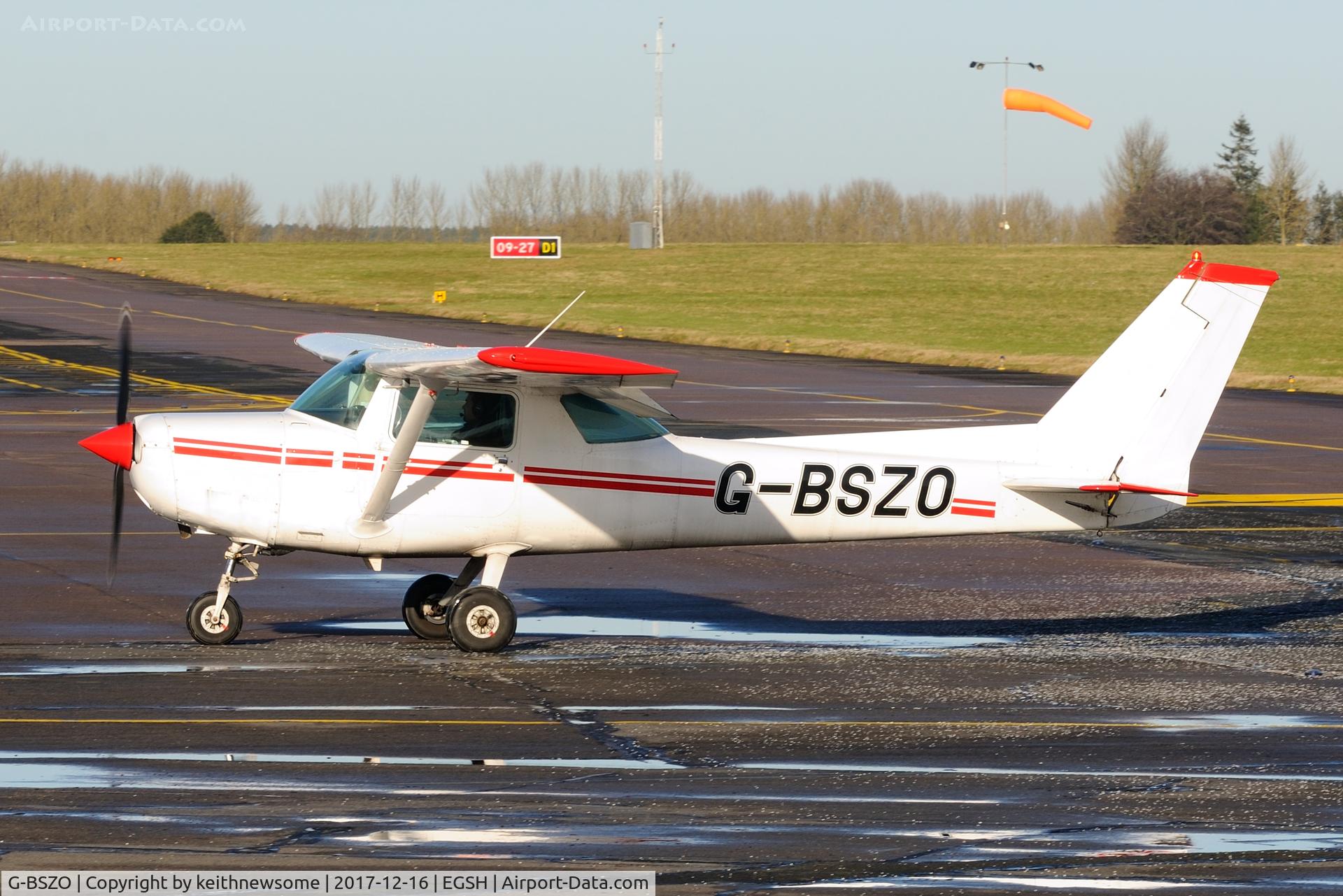 G-BSZO, 1977 Cessna 152 C/N 152-80221, Arriving in bright autumn light.