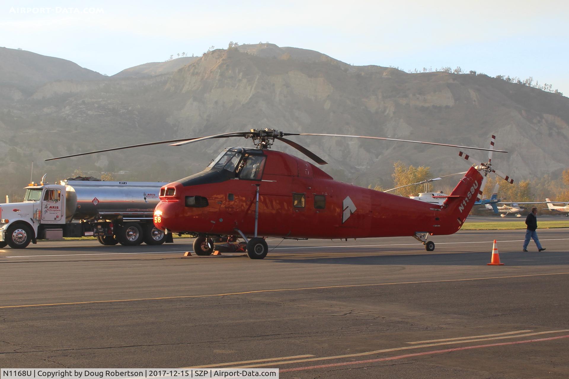 N1168U, 1958 Sikorsky S-58ET C/N 58-1070, 1958 Sikorsky S-58T, one P&W(C)PT6T-3 1,875 SHp Turboprop conversion Firebomber, supporting the Thomas fire fight